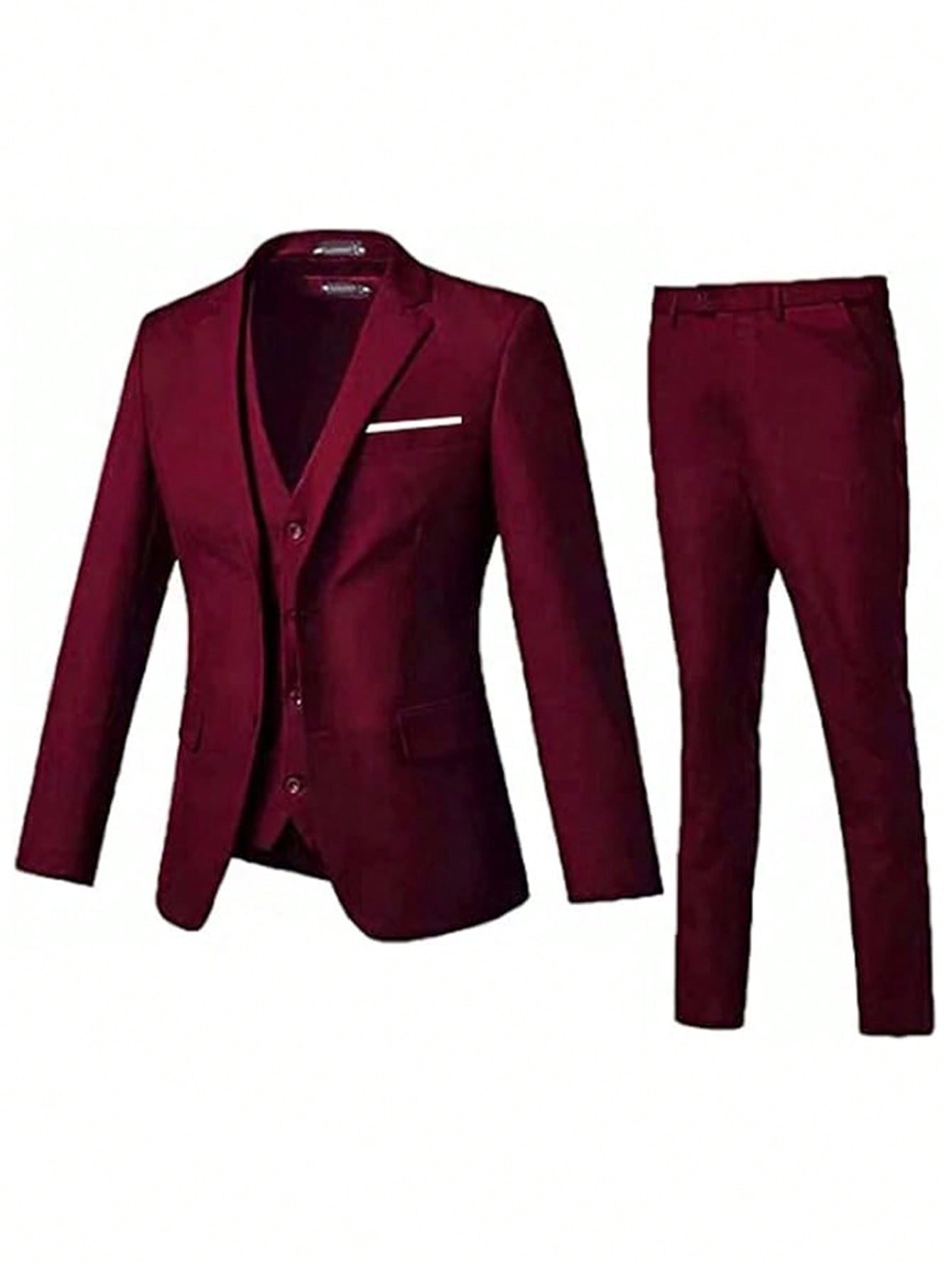 Adult Men's Suit Three-Piece Suit Pants Vest