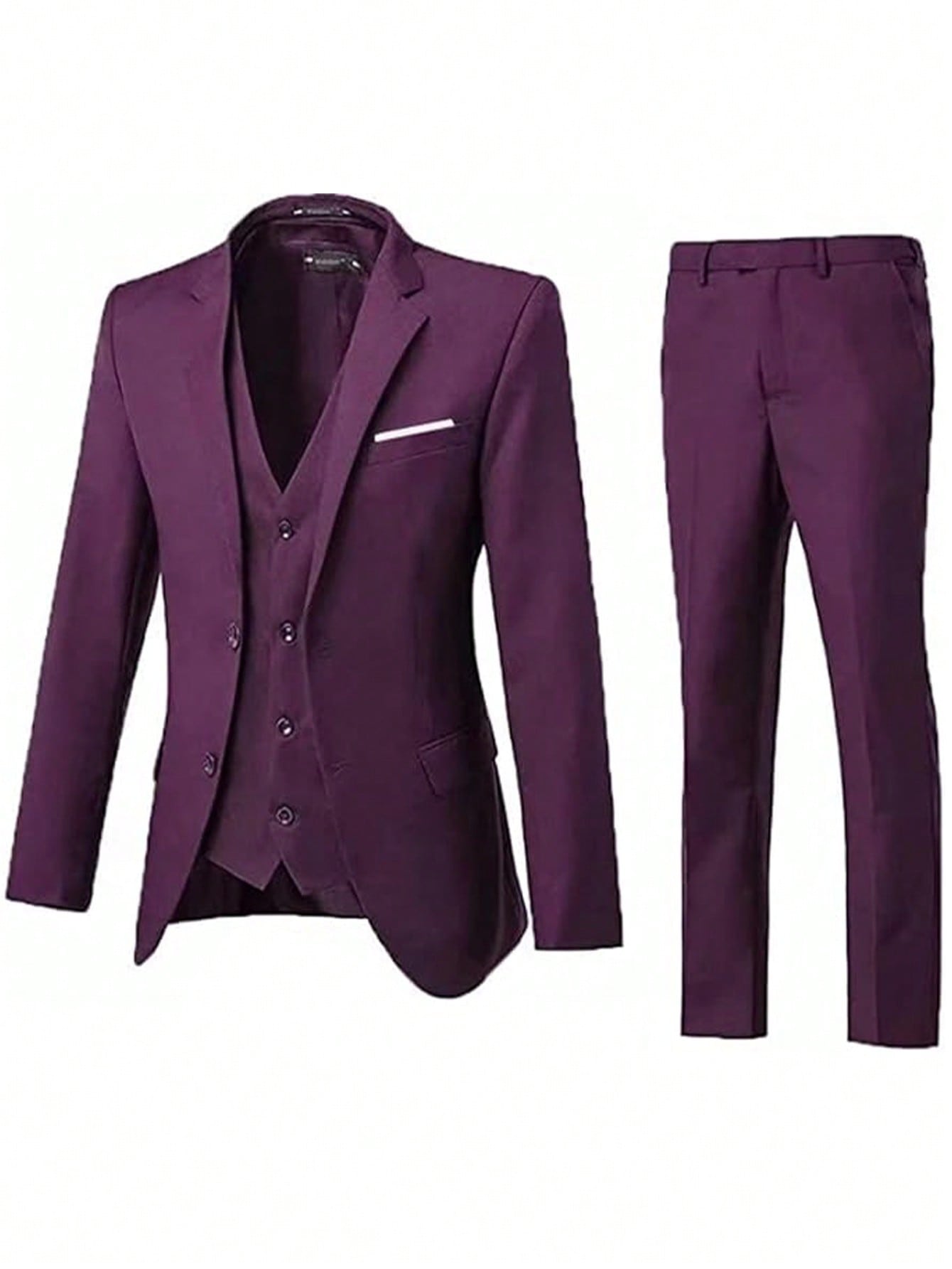 Adult Men's Suit Three-Piece Suit Pants Vest