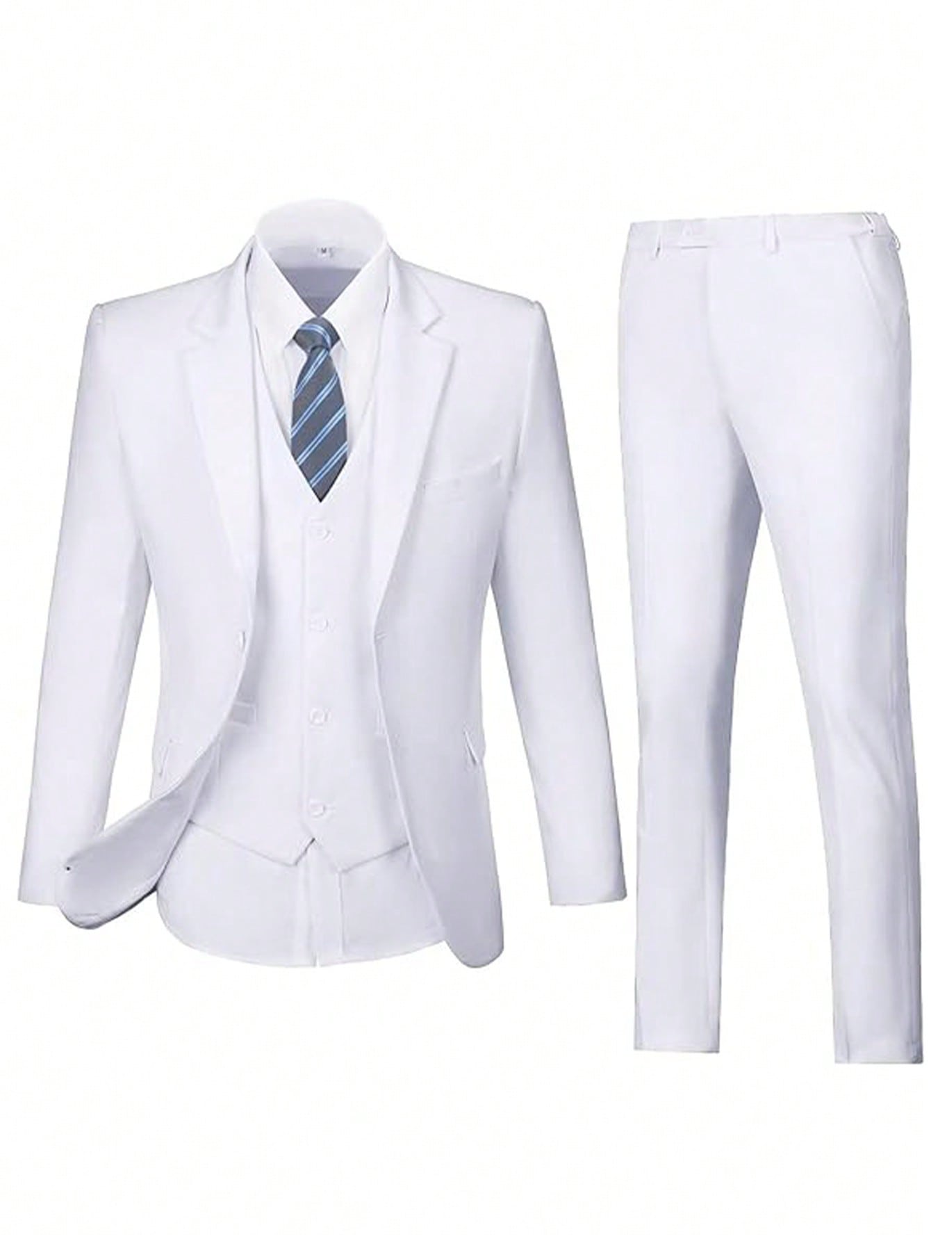 Adult Men's Three-Piece Suit Jacket Trousers Vest