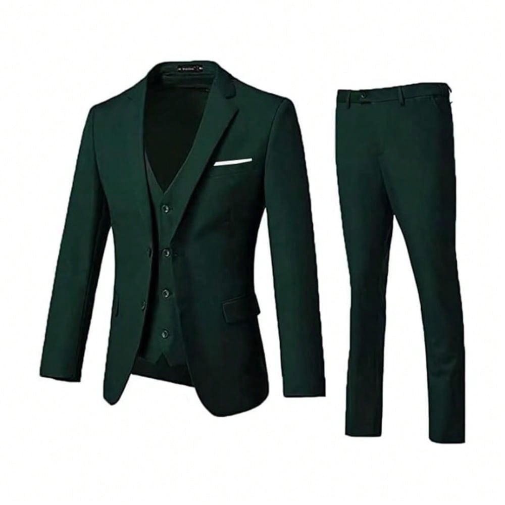 Men Suit 3 Pieces Slim Fit, 2 Button Wedding Suit Prom Suit For Men Business Suit Jacket Vest Pant