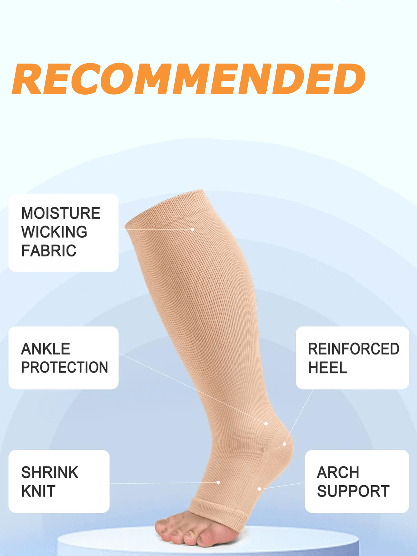 3 Pairs Open Toe Compression Socks Stockings Women Men Best Rated Support Non Slip Travel Long Flights Medias De Compresión Para Mujer Christmas Gift Friend Mother Dad Madrina Work Athletic Gym Sport Running Hiking Cycling