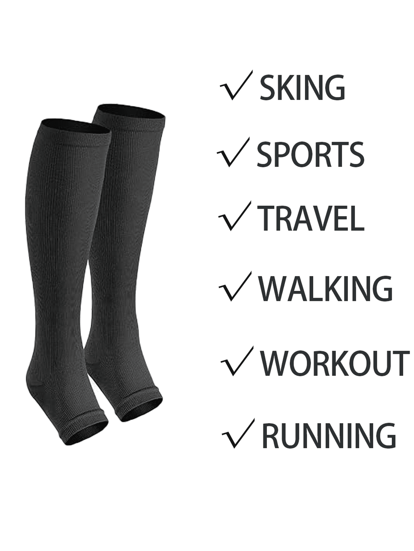 3 Pairs Open Toe Compression Socks Stockings Women Men Best Rated Support Non Slip Travel Long Flights Medias De Compresión Para Mujer Christmas Gift Friend Mother Dad Madrina Work Athletic Gym Sport Running Hiking Cycling