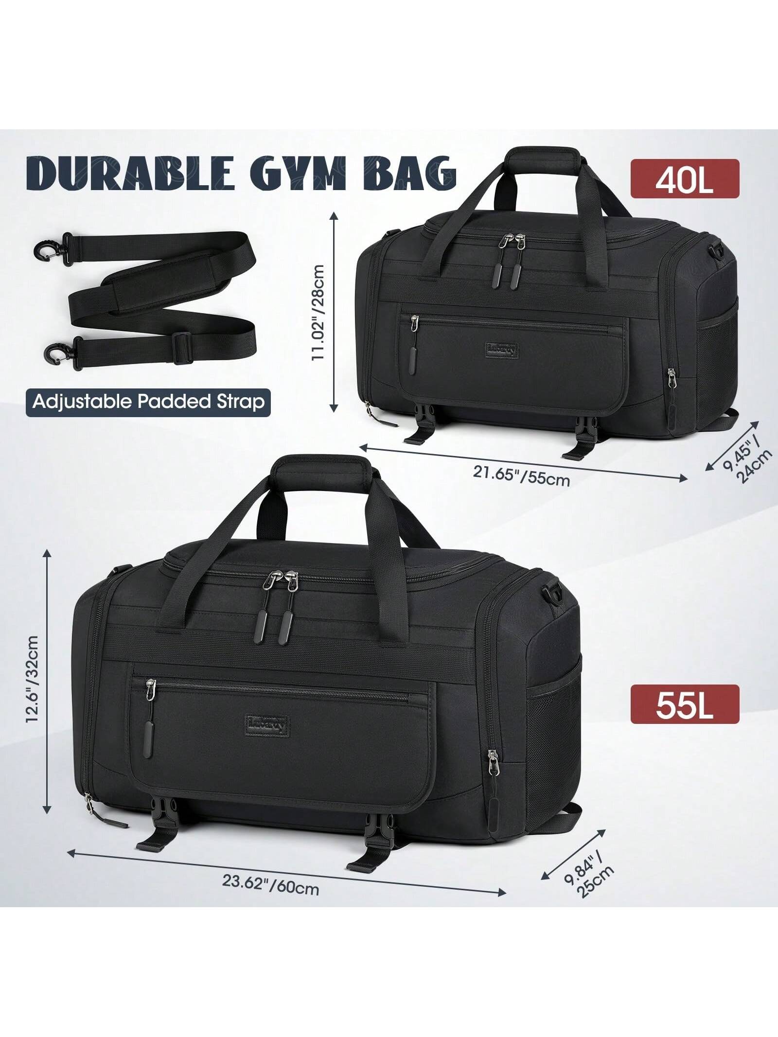 Gym Bag For Men 55L Sports Duffel Bags Gym Duffle Bag Women With Shoe Compartment