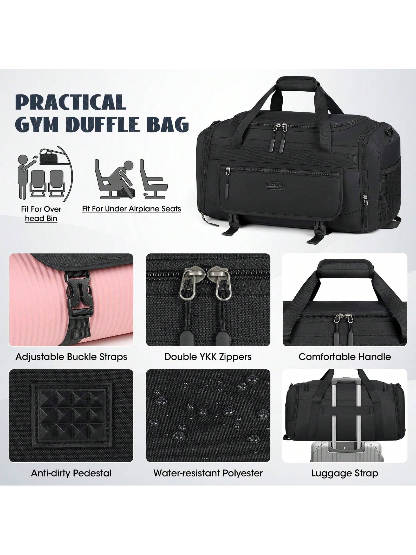 Gym Bag For Men 55L Sports Duffel Bags Gym Duffle Bag Women With Shoe Compartment