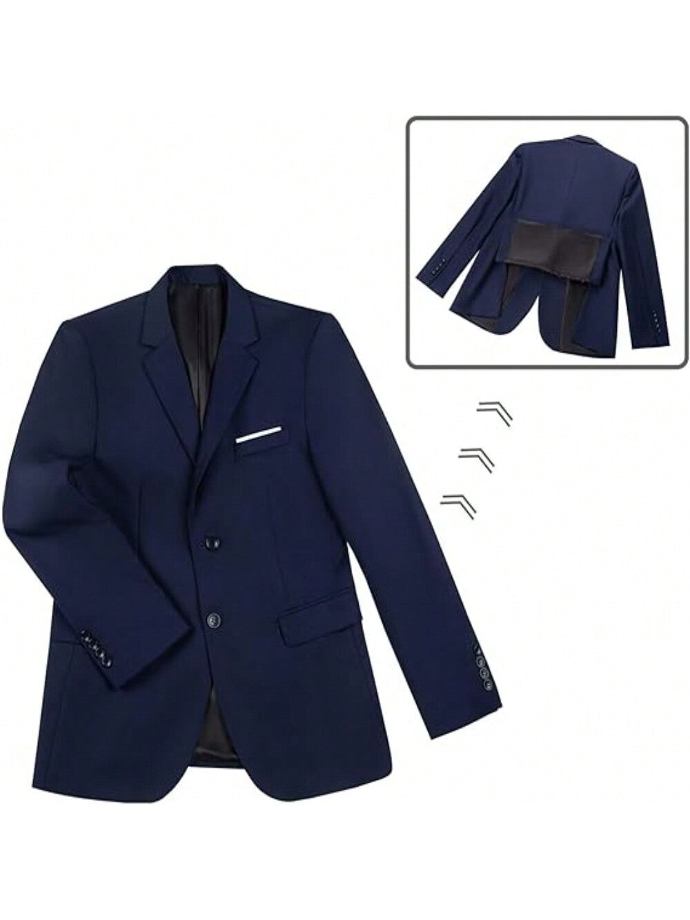 Men's 2 Piece Slim Fit Suit Set, Two Button Solid Jacket Pants With Suits For Men