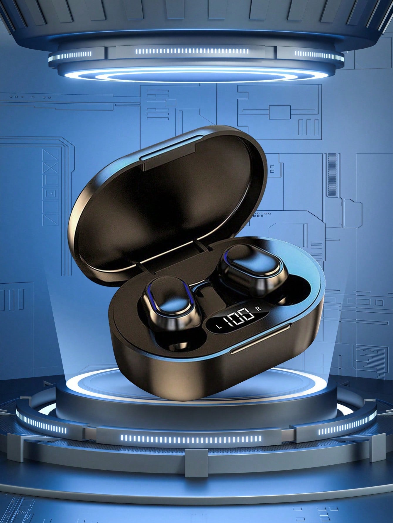 LED Display In-Ear Wireless Bluetooth Headphones With Noise Cancellation, Stereo Sound And Long Lasting Battery