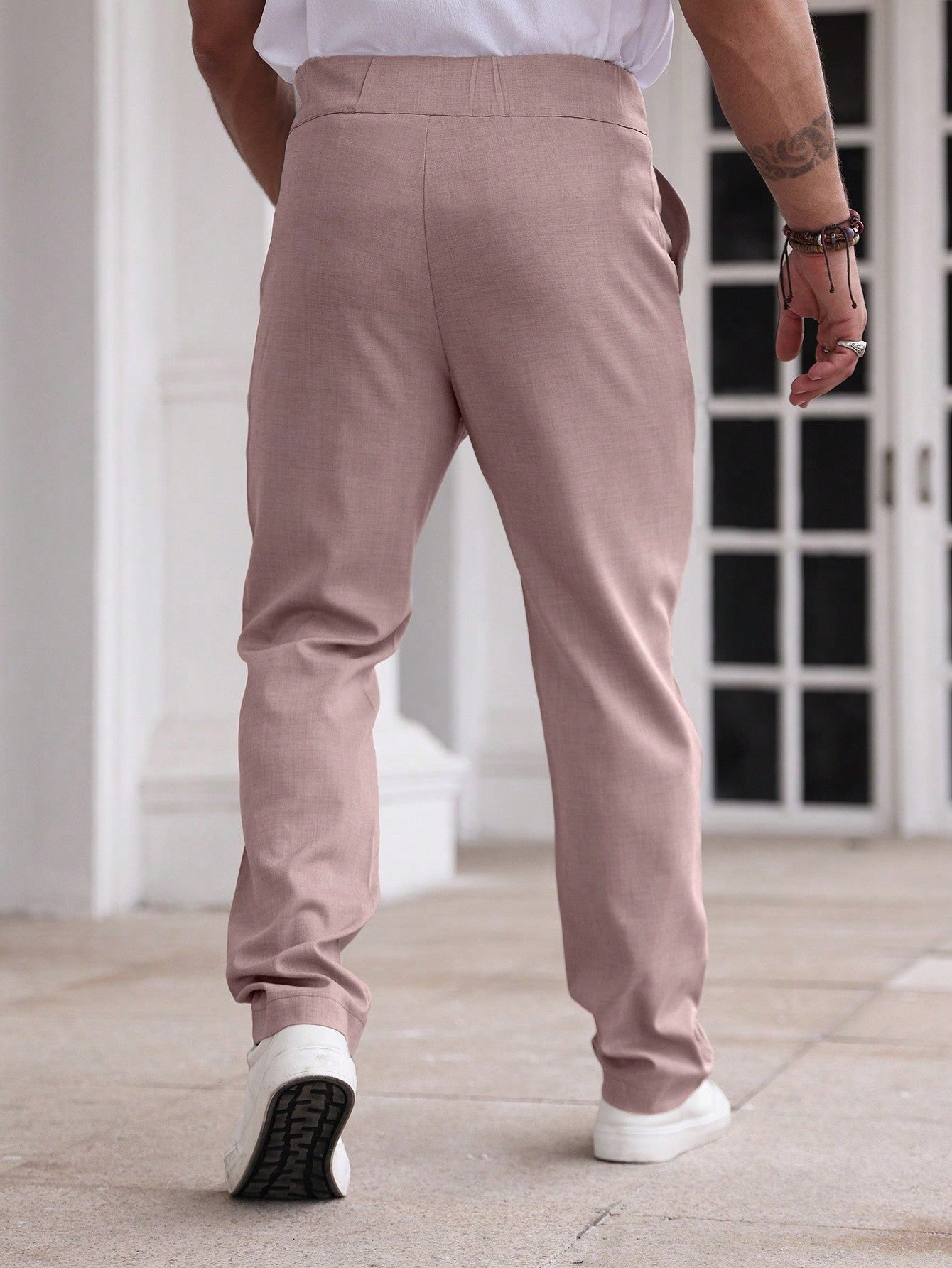 Manfinity Homme Men's Solid Color Simple Daily Dress Pants