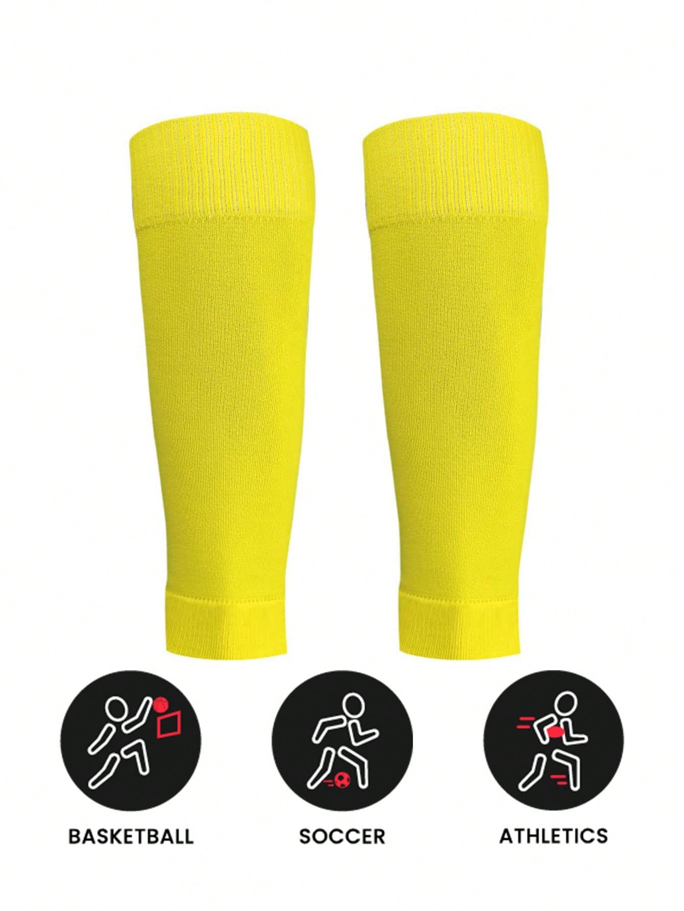 Sports Outdoor 1pair Solid Color Compression Soccer Calf Guards