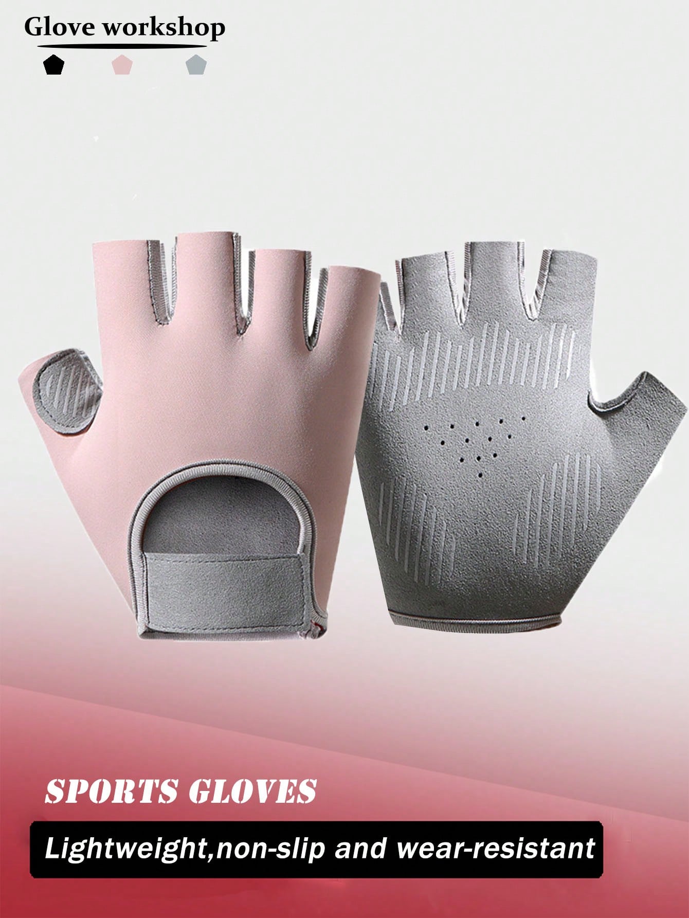 1 Pair Women Half Finger Sports Gloves, Anti-Slip Breathable Comfortable For Cycling, Fitness, Driving, Bodybuilding, Durable