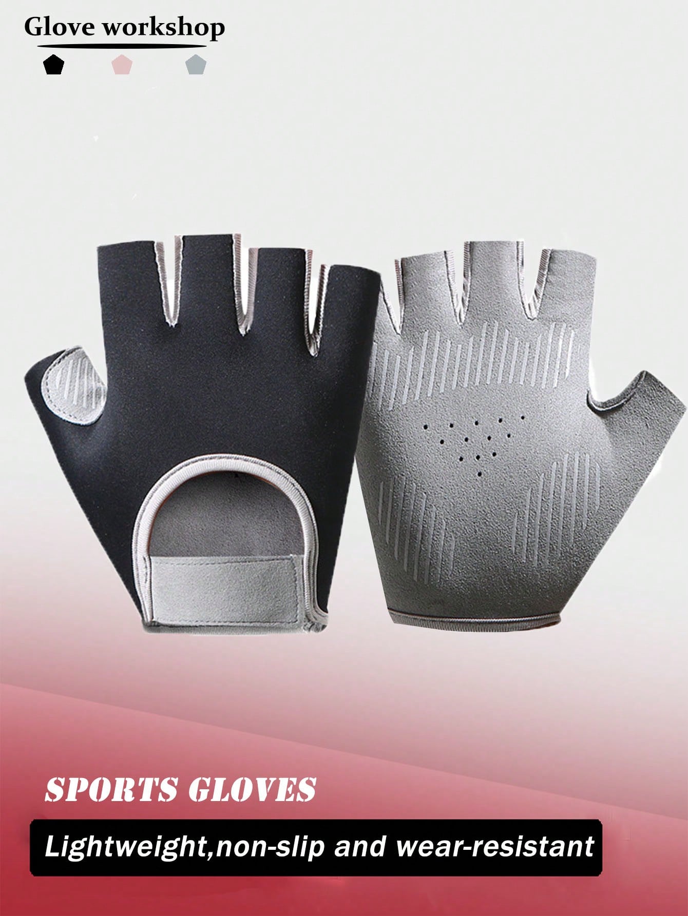 1 Pair Women Half Finger Sports Gloves, Anti-Slip Breathable Comfortable For Cycling, Fitness, Driving, Bodybuilding, Durable