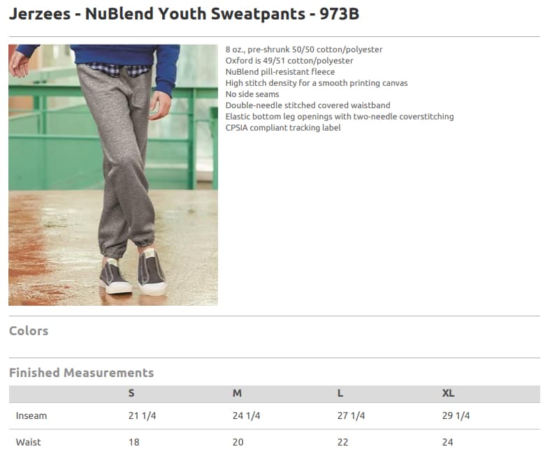 JERZEES - Nu Blend® Youth Sweatpants - 973BR