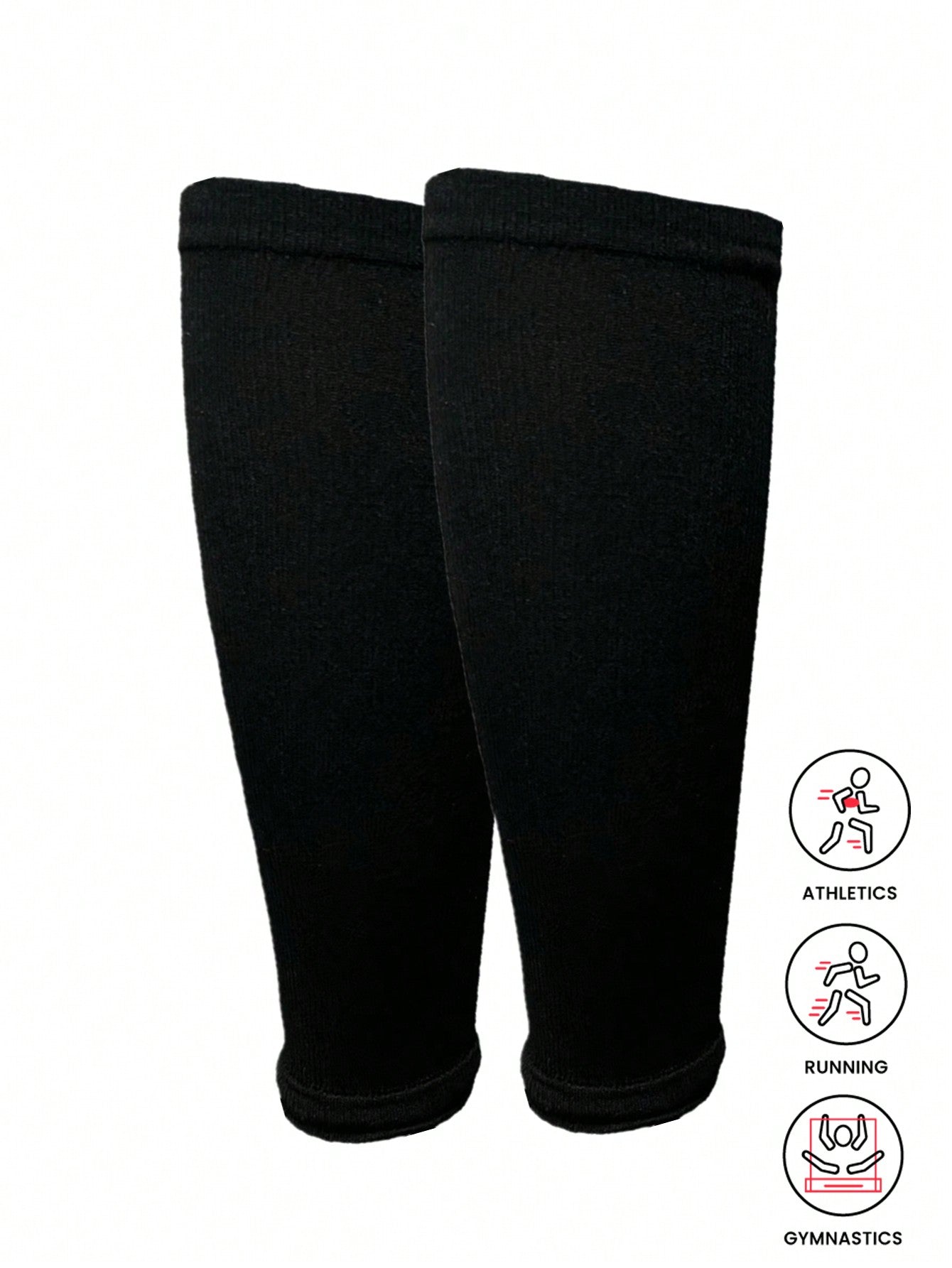 Sports Outdoor 1pair Solid Color Compression Knitted Fabric Calf Sleeves