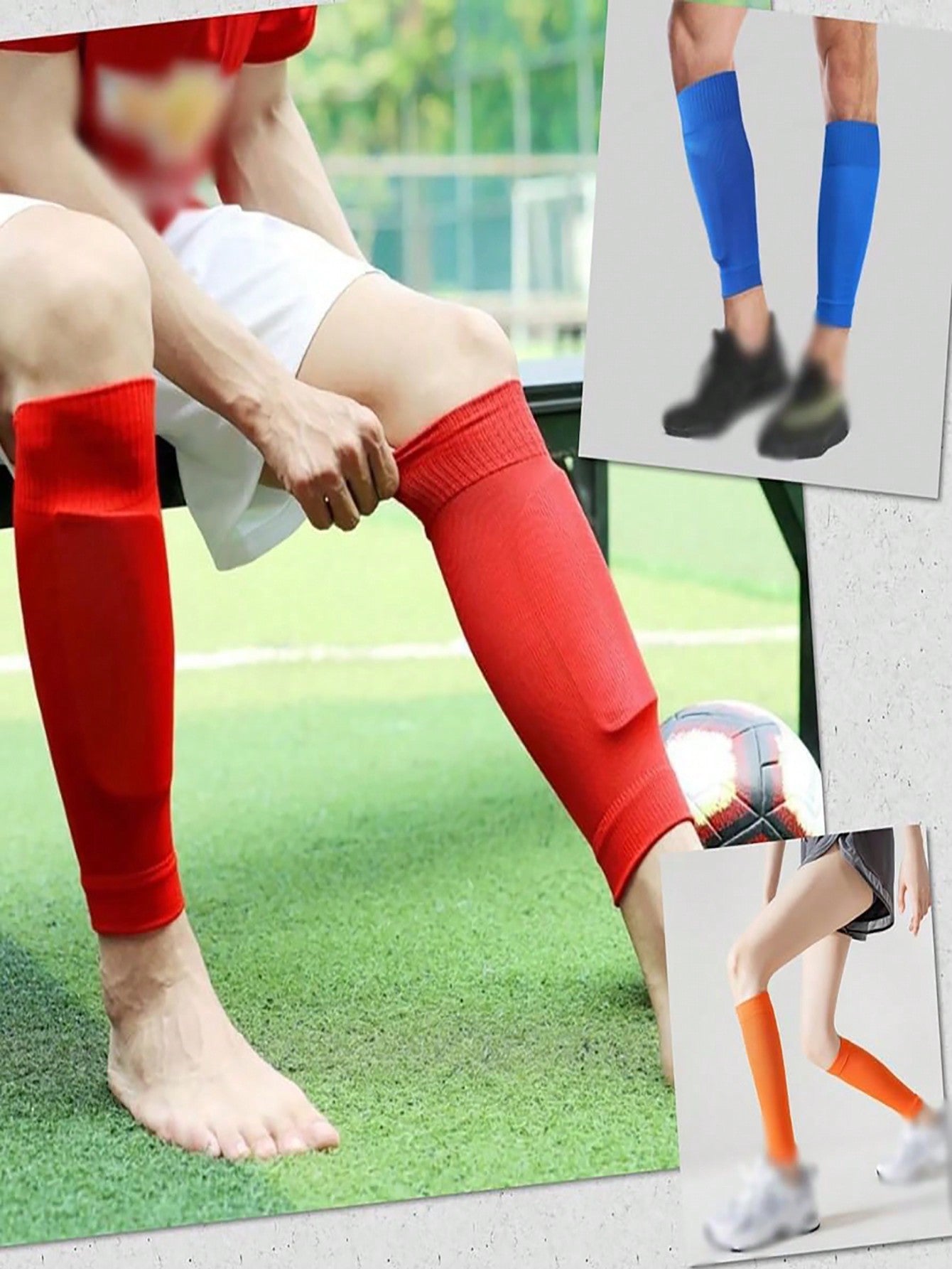 2 Pairs And 1 Pair Of The Most Comfortable Sports Leg Socks, Breathable And Non Slip Silicone Grip, Suitable For Football And Basketball Sports. Suitable For High-Performance Outdoor Sports