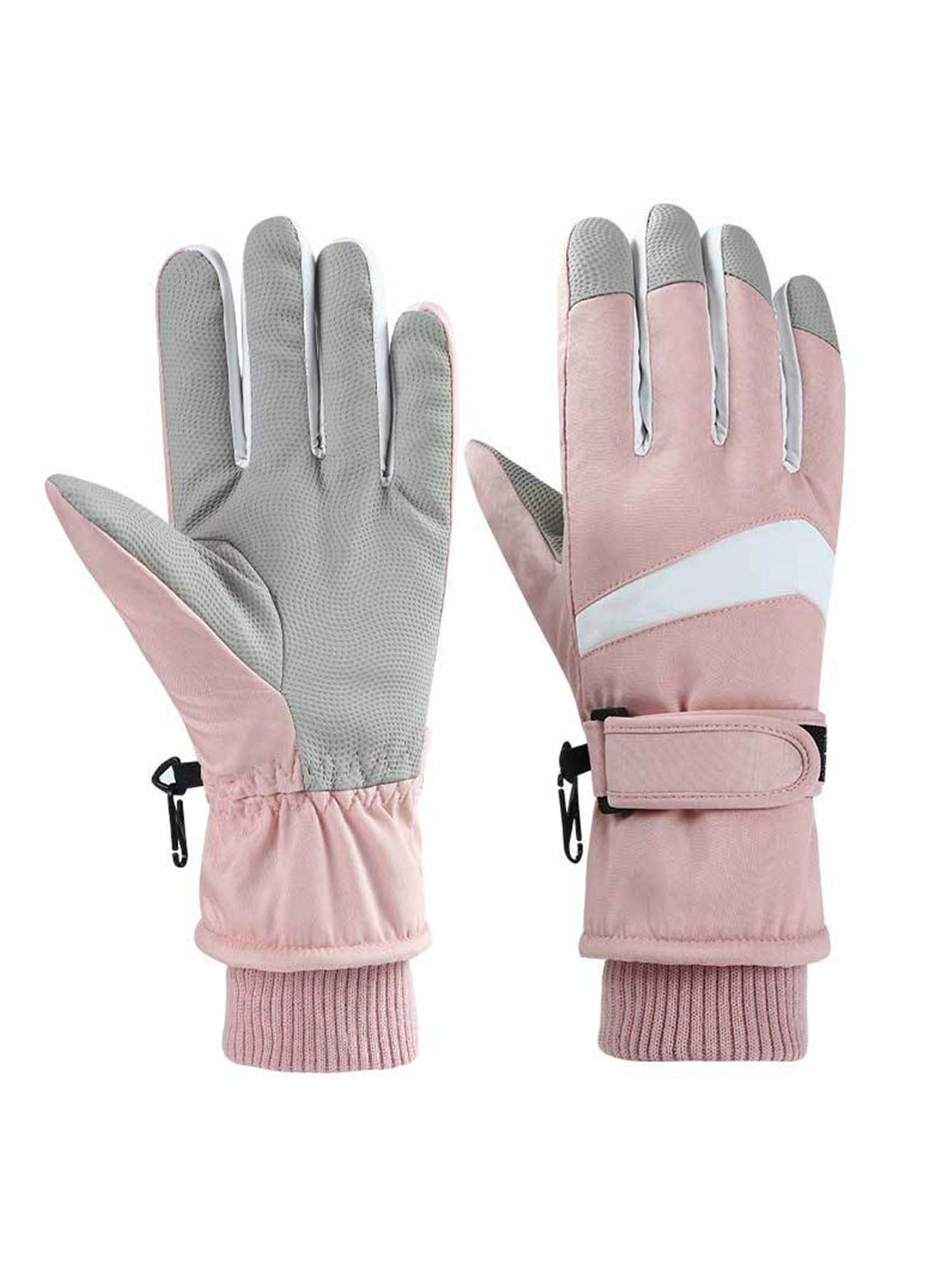 1 Pair Thick Warm Winter Ski Gloves, Windproof, Touchscreen, Fleece Lining, Suitable For Cycling, Hiking, Large Size