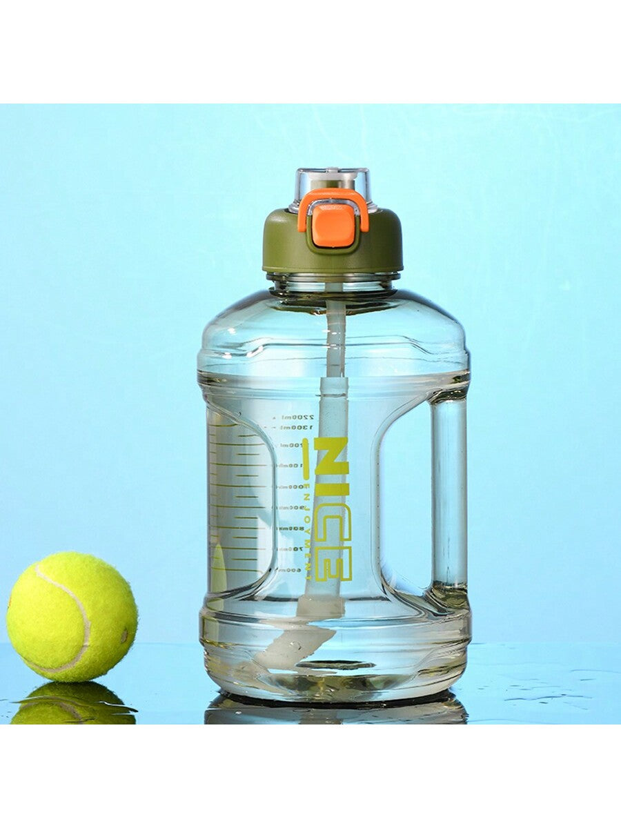 A 2200ml Motivational Sports Water Bottle With A Large Capacity Elastic Lid And Handle, A Ton Bucket, And A Large Water Bottle Cup Suitable For Outdoor Fitness In Summer