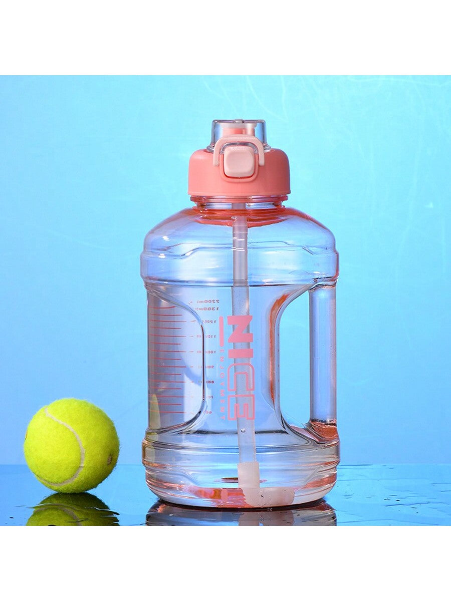 A 2200ml Motivational Sports Water Bottle With A Large Capacity Elastic Lid And Handle, A Ton Bucket, And A Large Water Bottle Cup Suitable For Outdoor Fitness In Summer