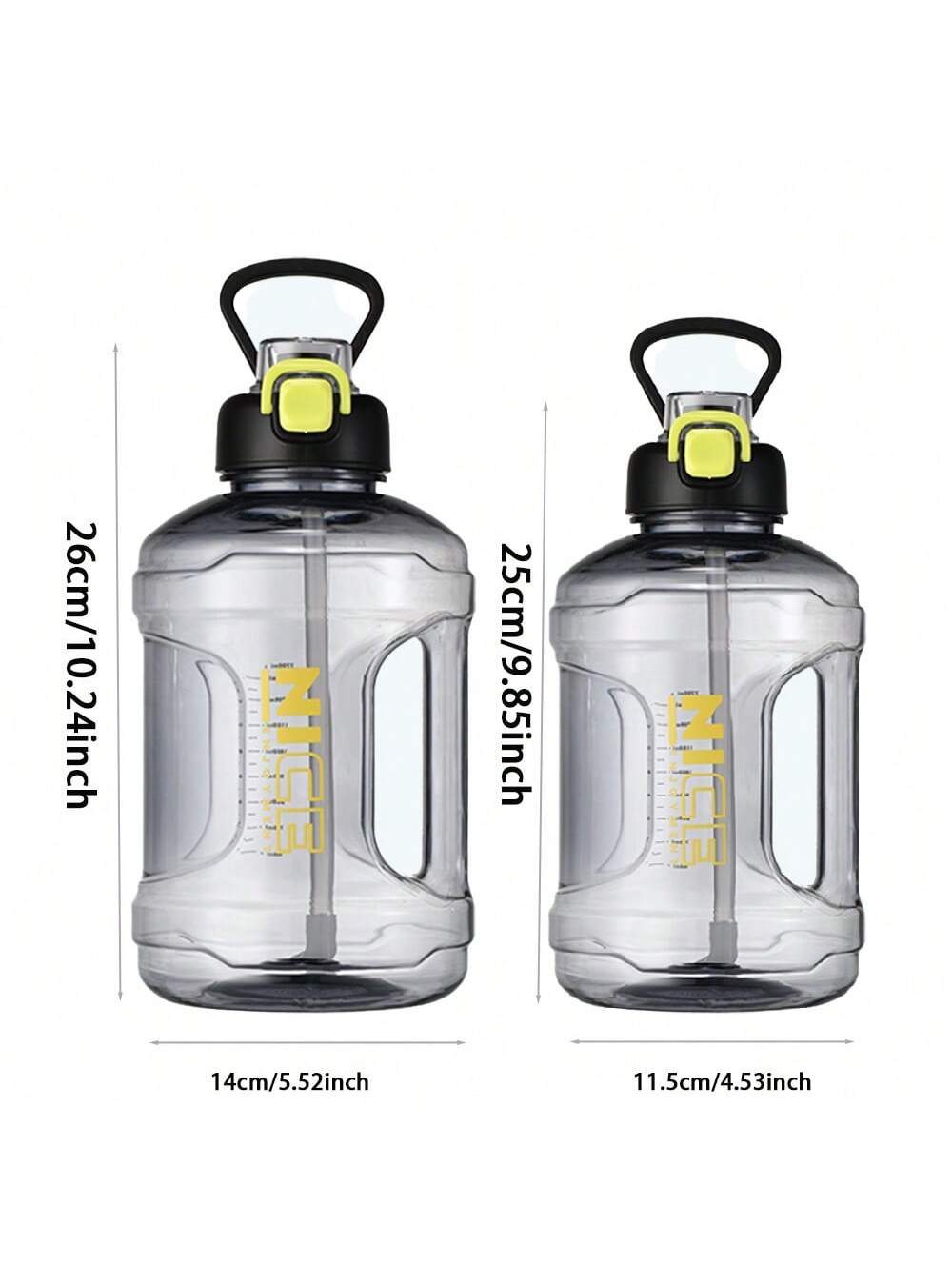 A 2200ml Motivational Sports Water Bottle With A Large Capacity Elastic Lid And Handle, A Ton Bucket, And A Large Water Bottle Cup Suitable For Outdoor Fitness In Summer