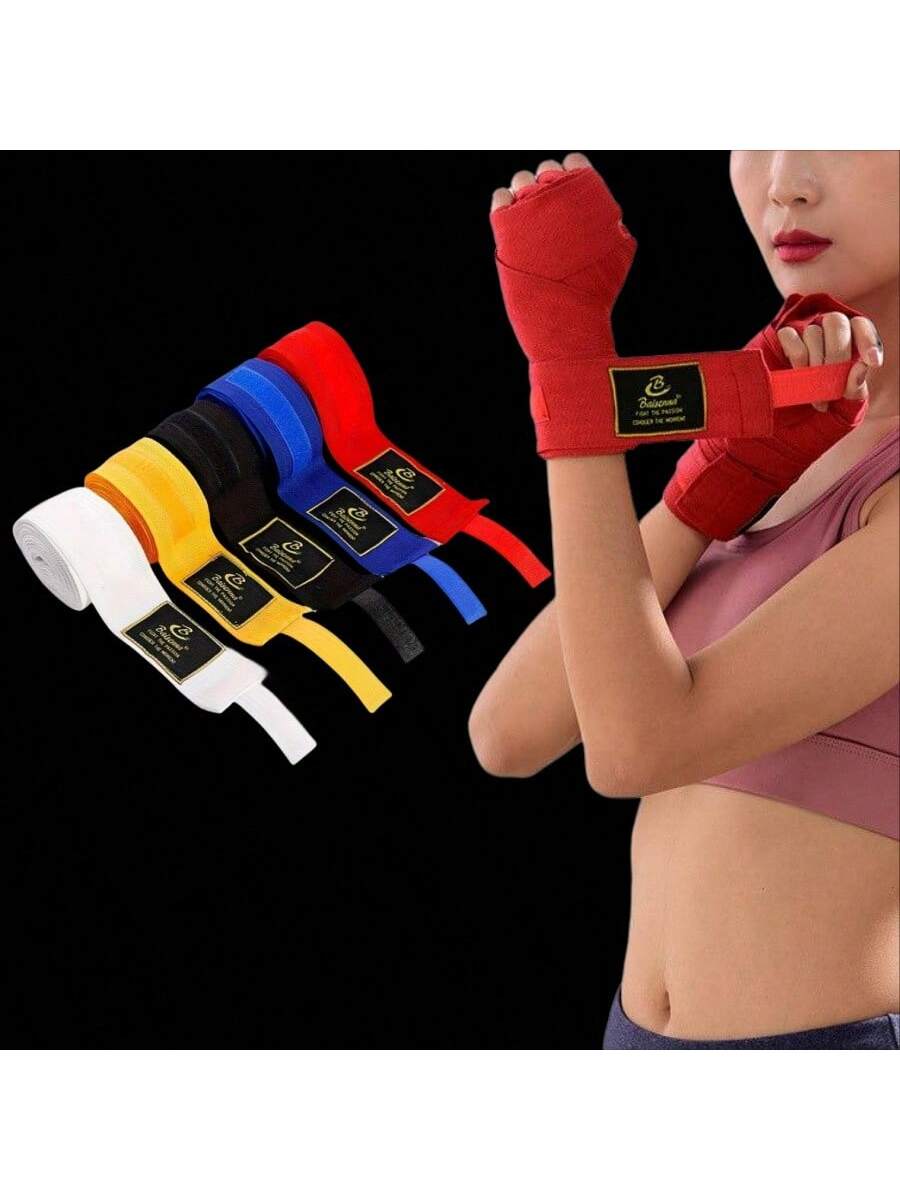 1 Pair Boxing Bandages Sports Sanda Hand Wraps Elastic Boxing Gloves Winding Bands Men And Women Fighting Training Hand Protection Cloth Wraps