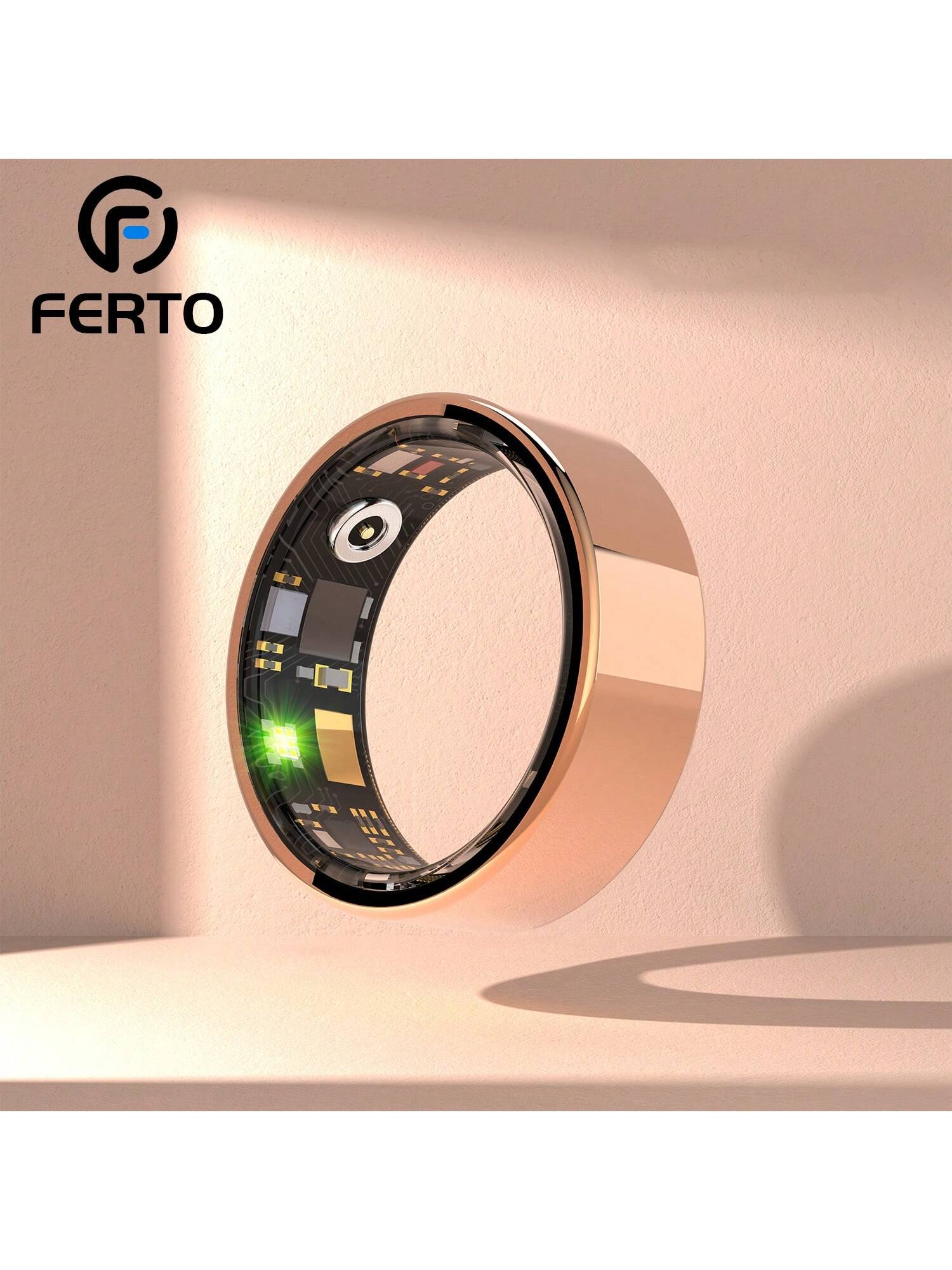 FERTO Smart Ring Fitness Tracker, Steps, Distance, Calories, Sleep Tracking, Exercise Monitoring, Compatible With IPhone Android, IP68 Waterproof, Smart Jewelry, Accessories, Gift For Women Men