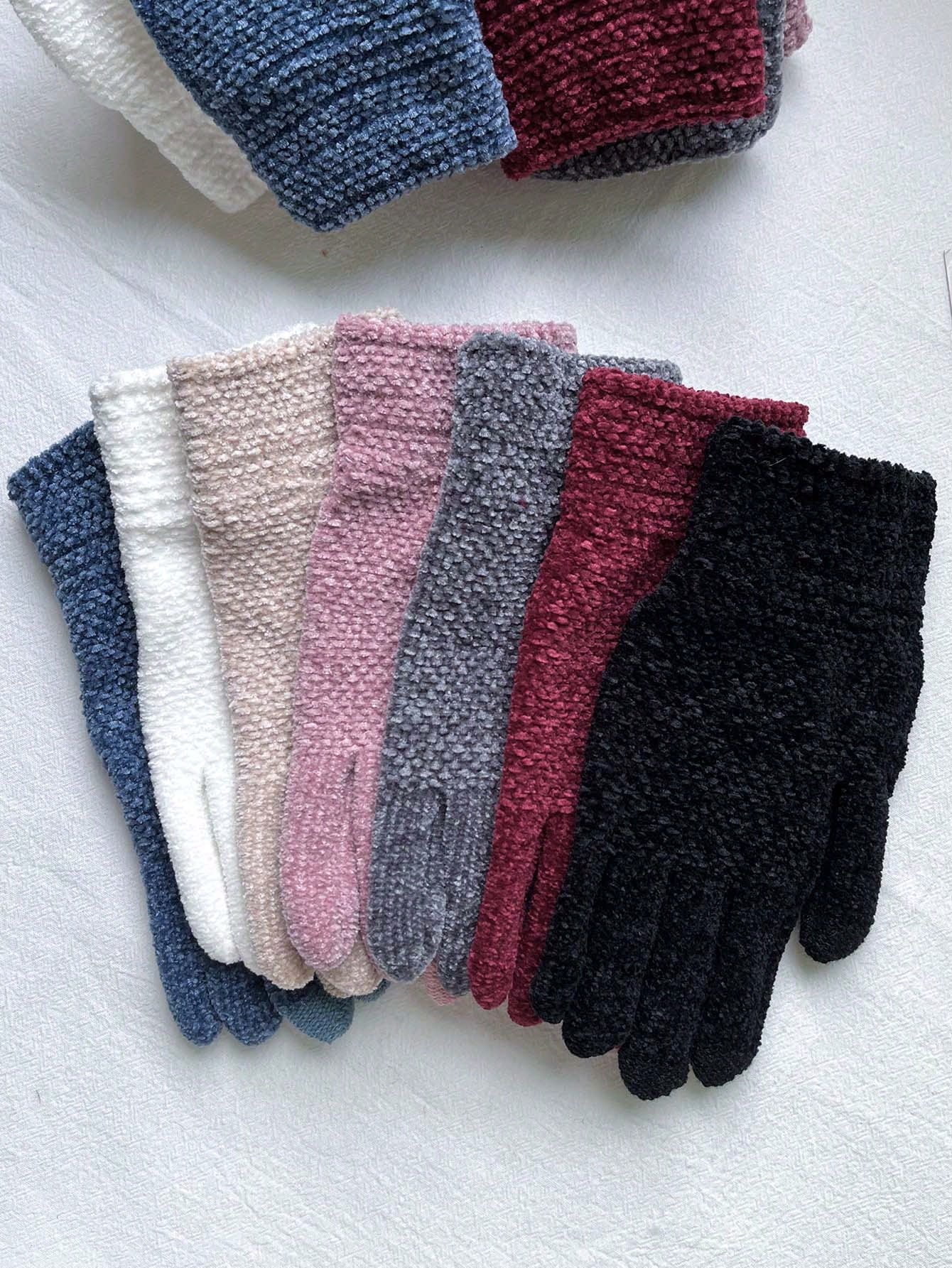 1 Pair Unisex Winter Gloves - Upgraded Touchscreen Finger Design, Warm Knitted Gloves For Cold Weather, Running, Driving - Fashionable Thick