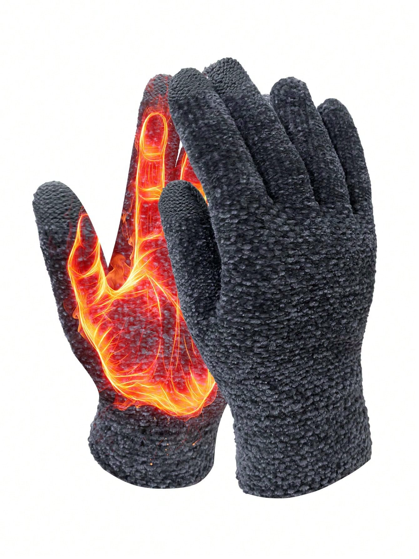 1 Pair Unisex Winter Gloves - Upgraded Touchscreen Finger Design, Warm Knitted Gloves For Cold Weather, Running, Driving - Fashionable Thick