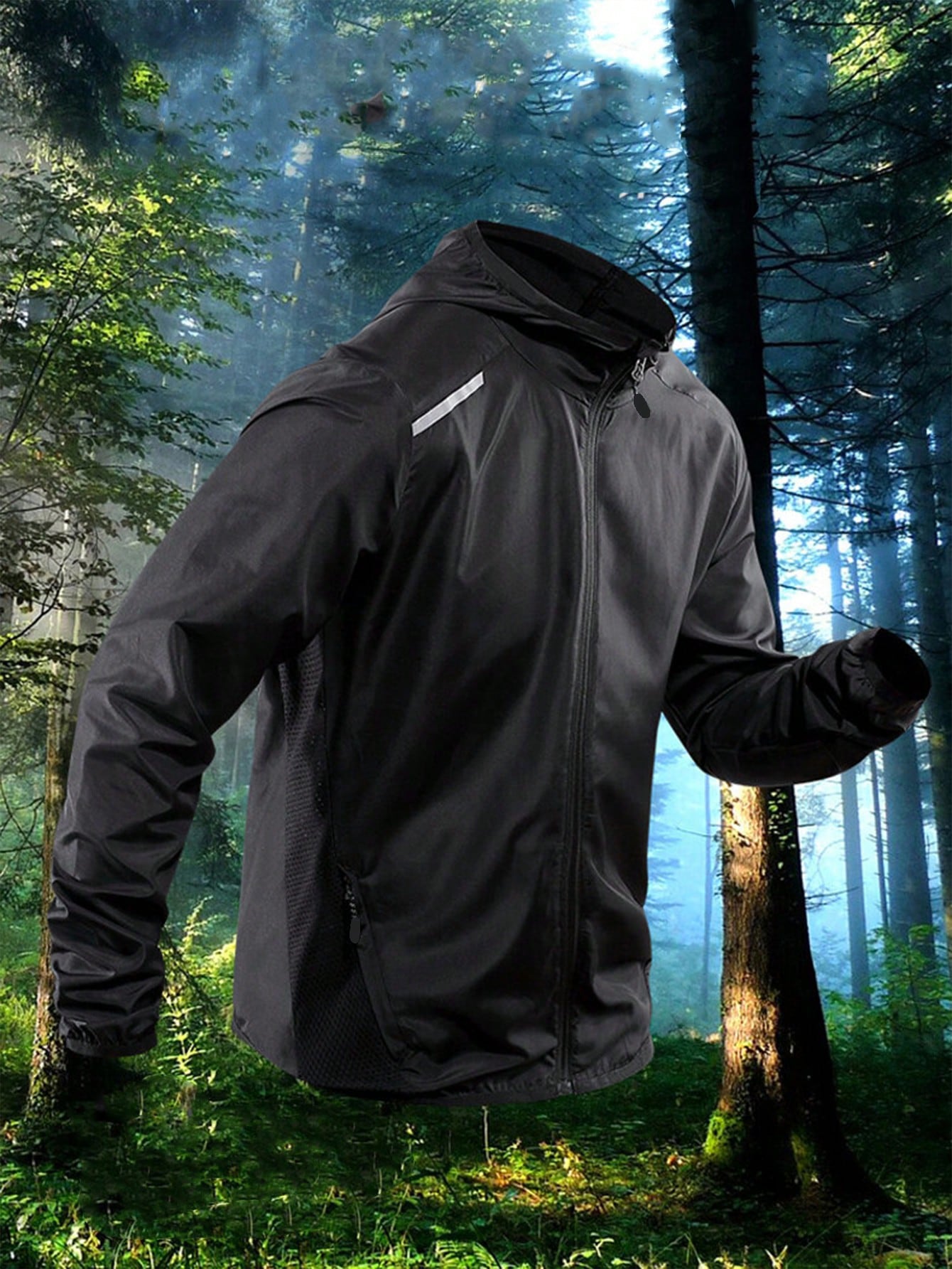 Boyfriend Style Men's Breathable, Lightweight, Reflective, Thin, Loose New Windproof Jacket, Suitable For Fitness, Running, Exercise, Mountaineering And Other Outdoor Sports Hooded Jackets