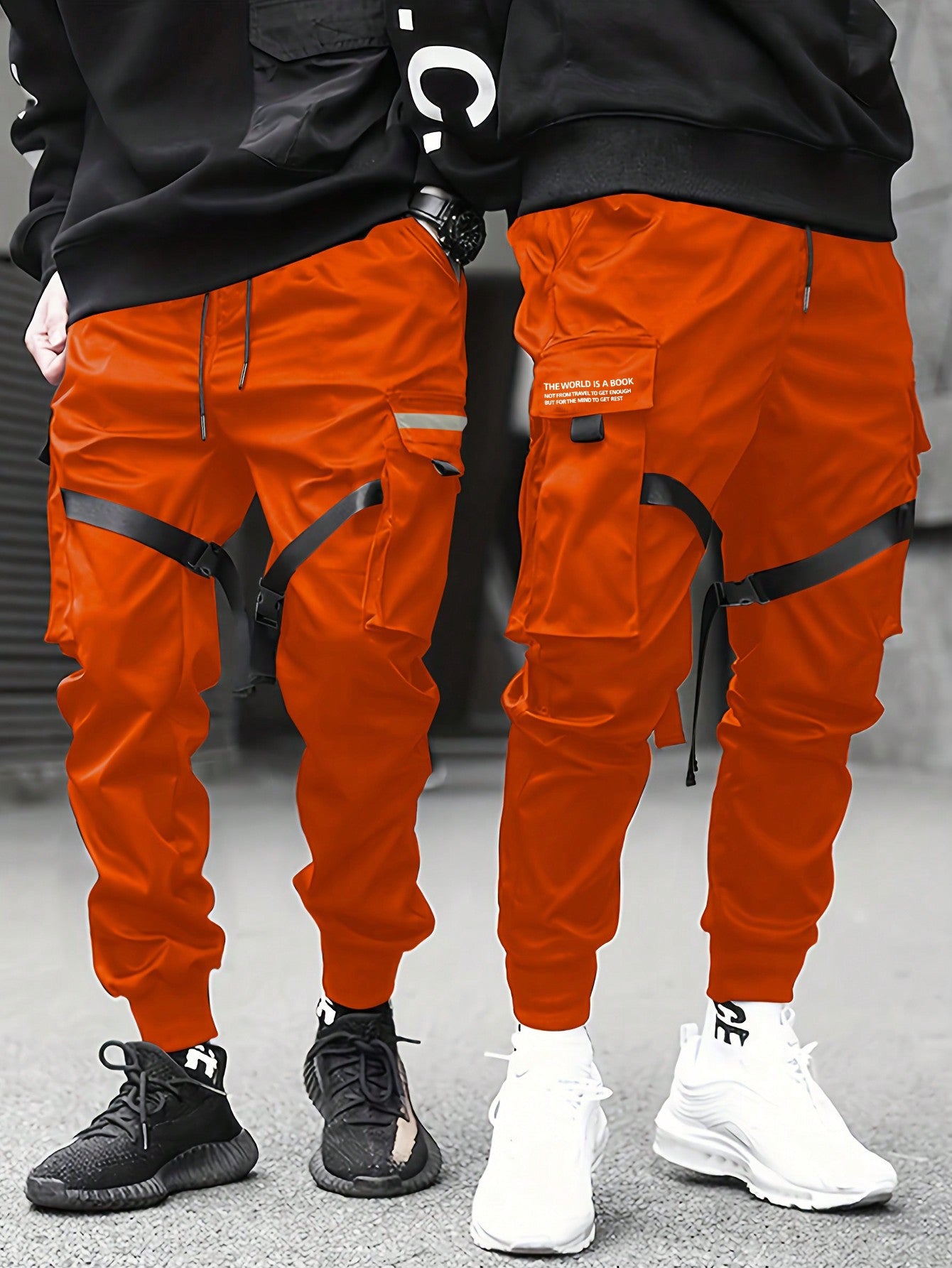 Men's Multi-Pocket Reflective Strip Decorative Cargo Pants