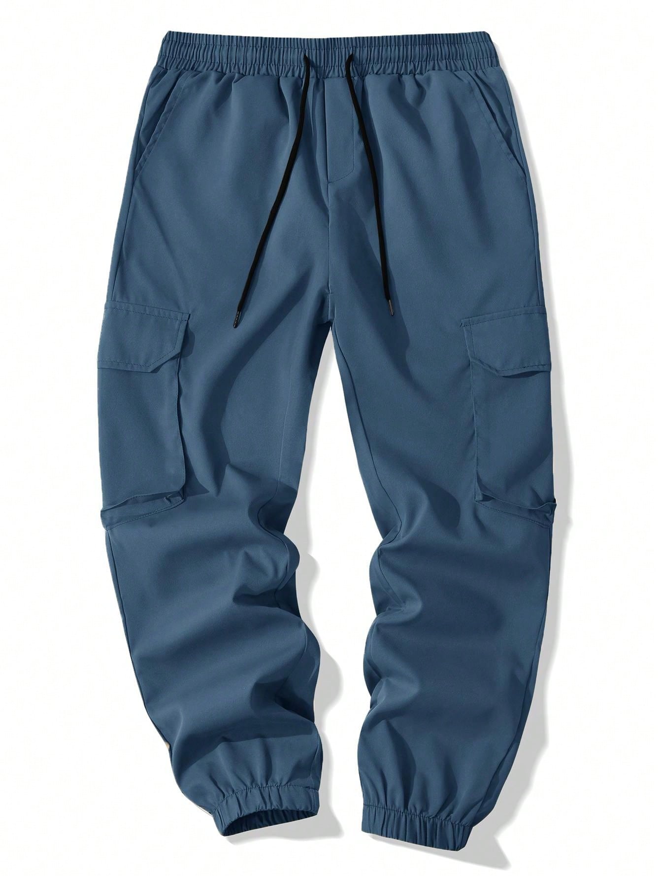 Men's New Cargo Long Pants With Multiple Pockets Elastic Cuffs Casual Outdoor Trousers