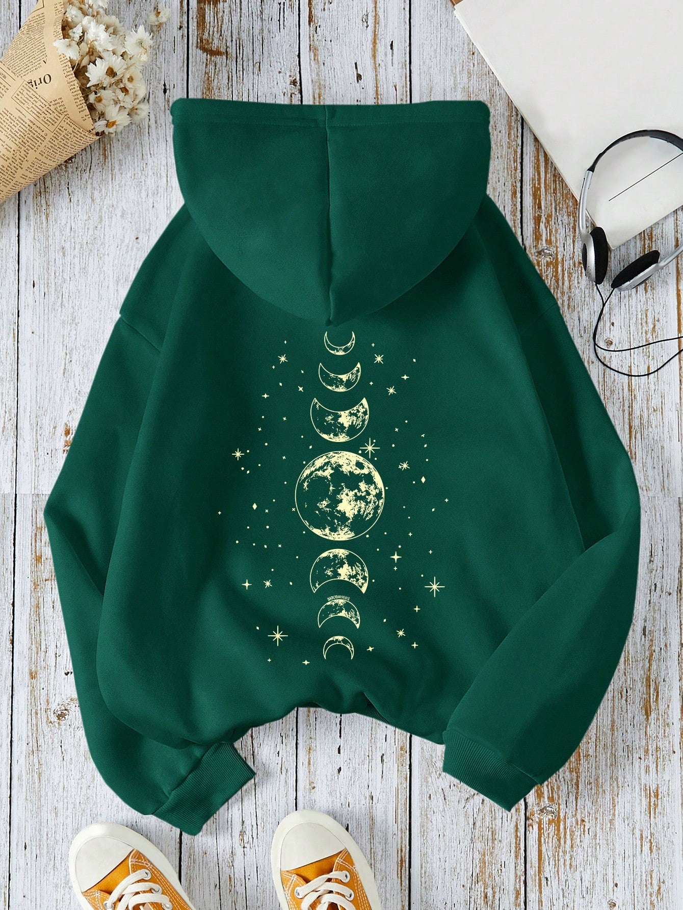 INAWLY Graphic Print Hoodie Casual Everyday Long Sleeve Sweatshirt