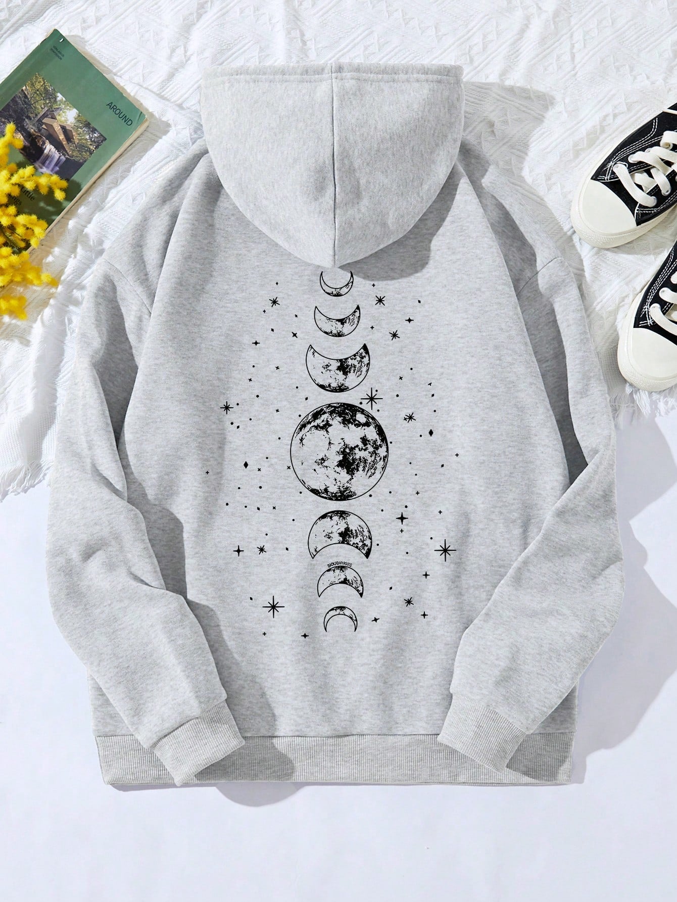 INAWLY Graphic Print Hoodie Casual Everyday Long Sleeve Sweatshirt