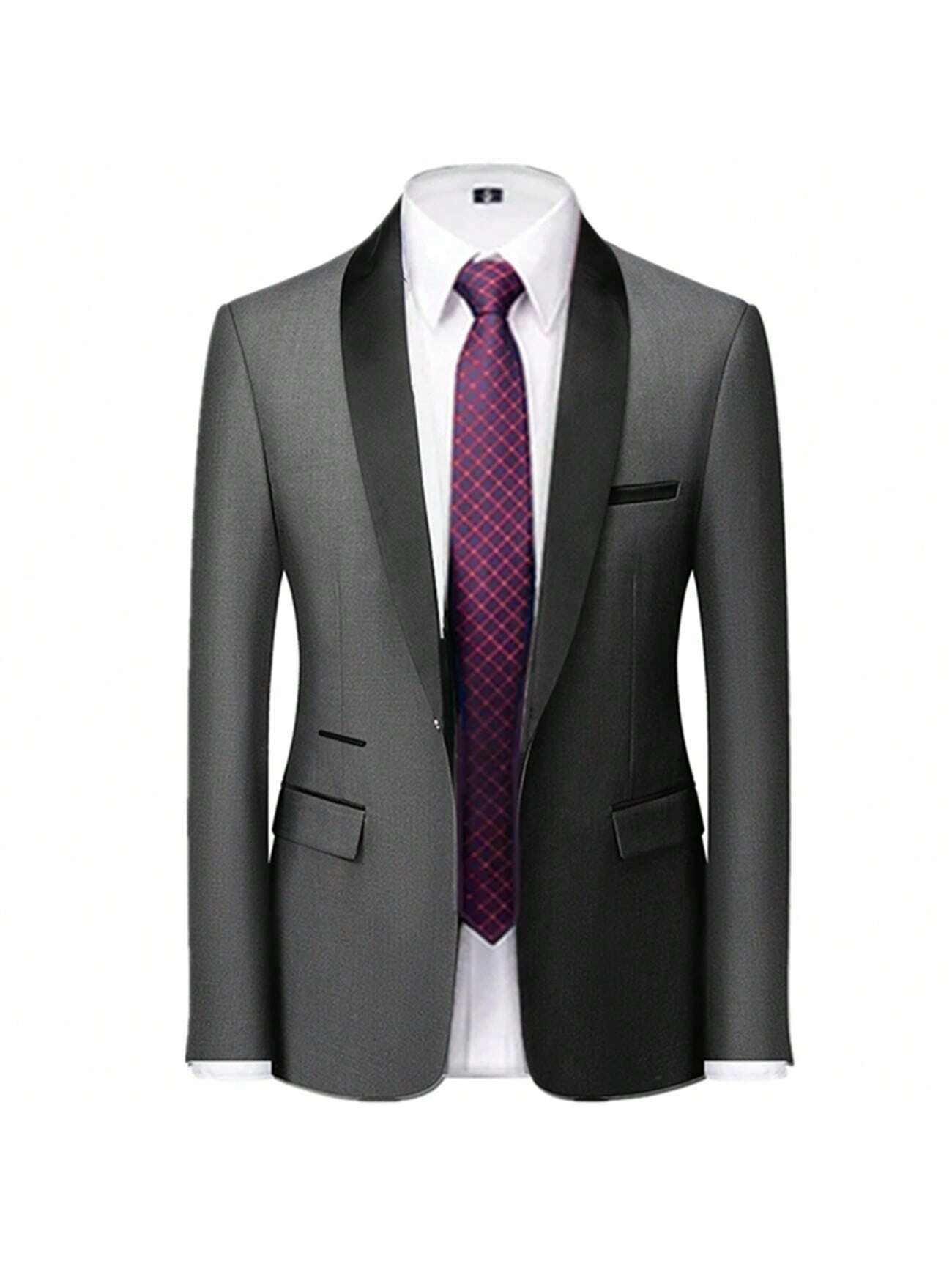 Men 380 Grams TR Elastic Fabric 3 Pieces Set Formal Slim Fit Tuxedo Prom Suit Male Groom Wedding Blazers High Quality Groomsman Luxury Dress Jacket Coat Pants Vest Business Banquet Party Suit