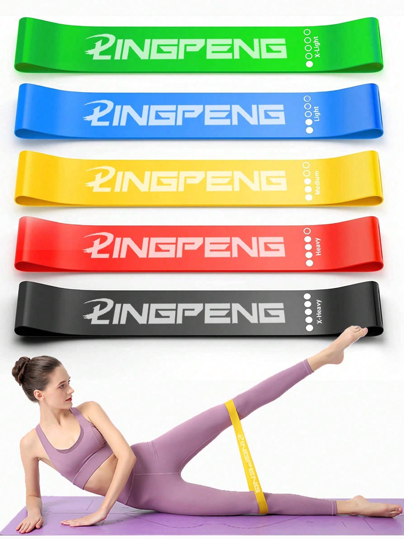 A Resistance Band Fitness Yoga TPE Tension Band Sports Elastic Band Tension Rope Tension Ring Pink Department Yoga Tension Ring Stretch Hip Thin Hip Ring Fitness Mini-Shaped Tension Ring