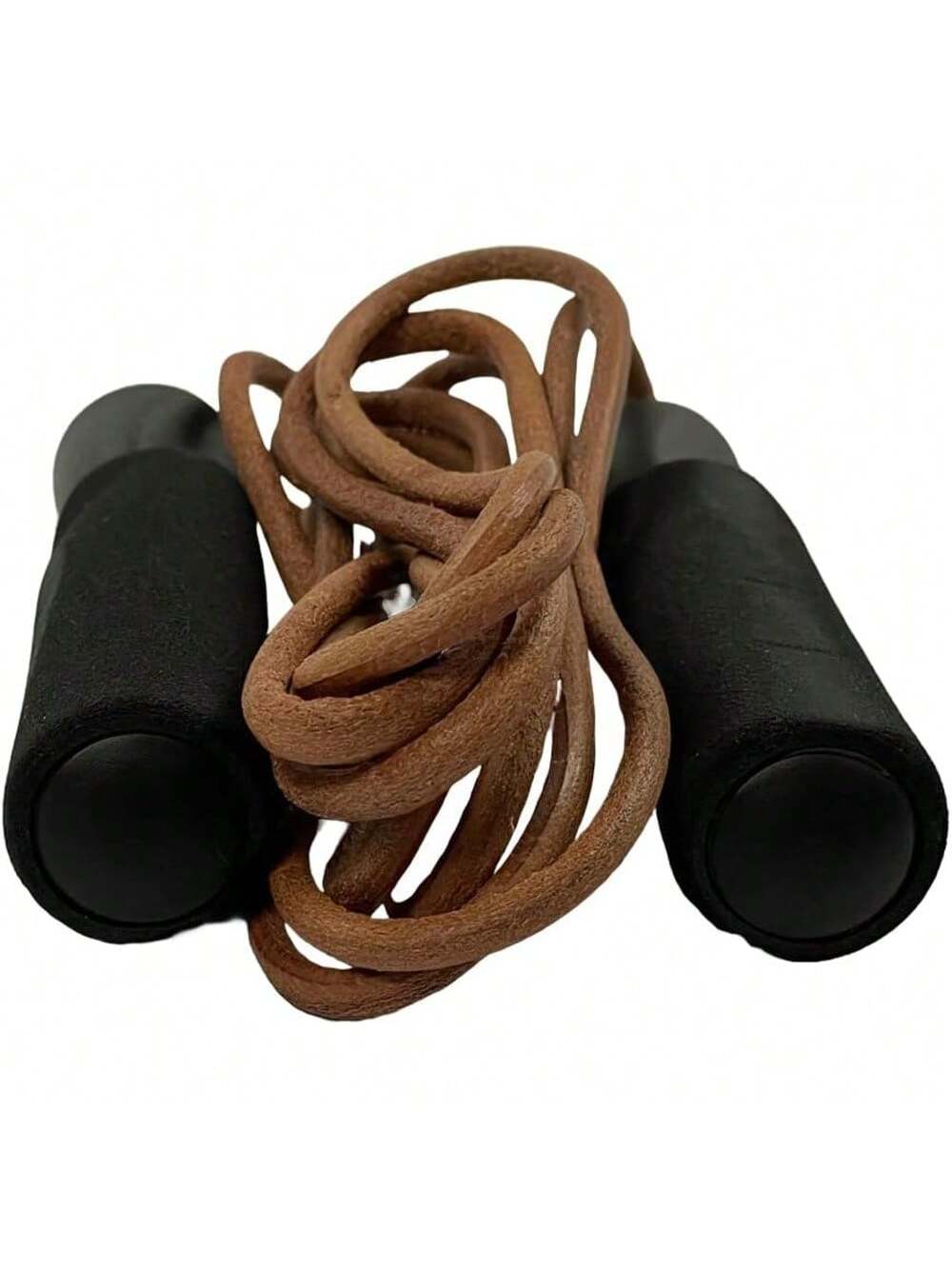 Amber Sporting Goods Leather Jump Rope With Foam Handles 7.5-Feet