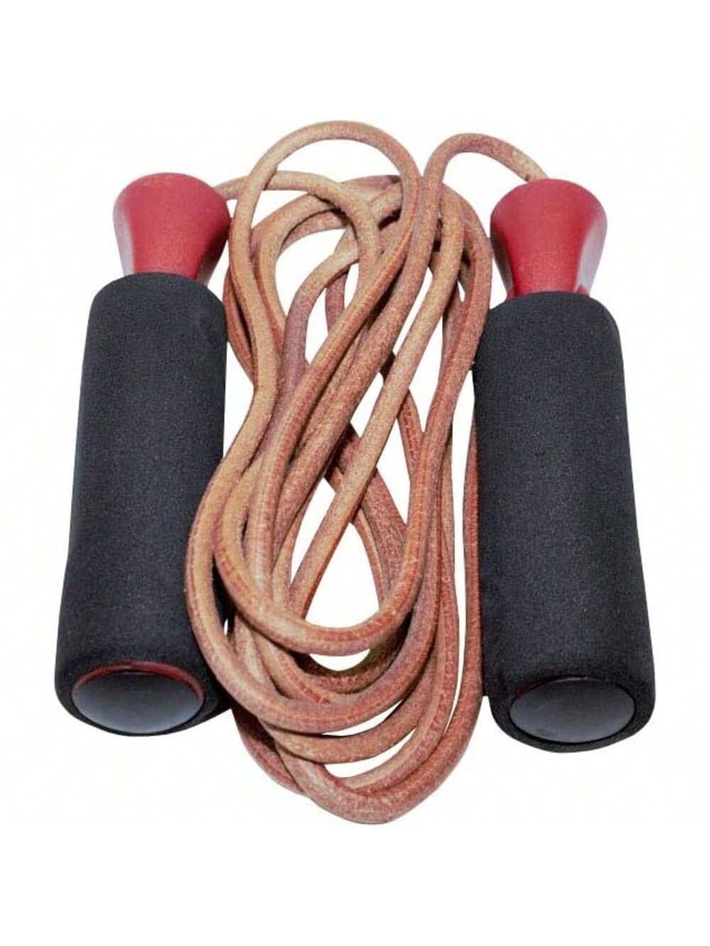 AMBER Sports Top Leather Jump Rope With Foam Handles 9.5-Feet