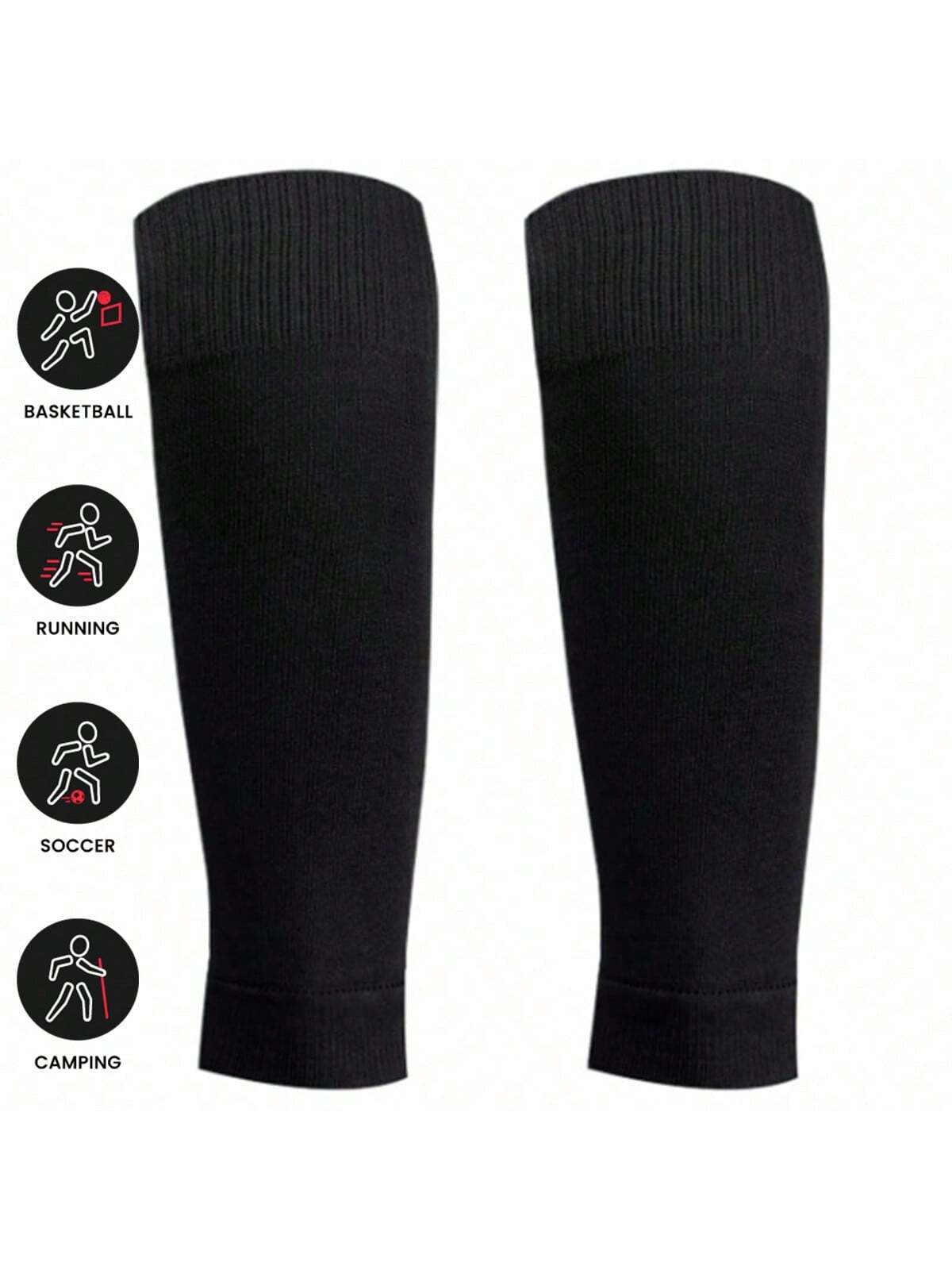 Sports Outdoor 1pair Compression Football Leg Warmers Leg Sleeve For Men, Long Knit Leg Guard Leg Warmers Sweat-Absorbent Calf Leg Warmers