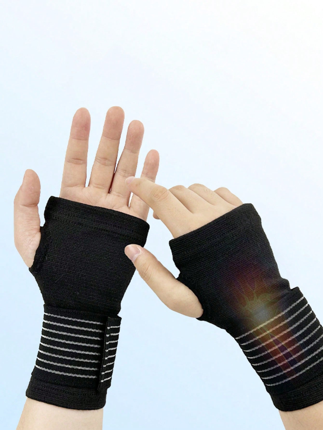 1pc Sports Wrapped Compression Wrist Guard Gloves, Outdoor Fitness Cycling Protective Gloves, Thick Palm Wrist Sleeve