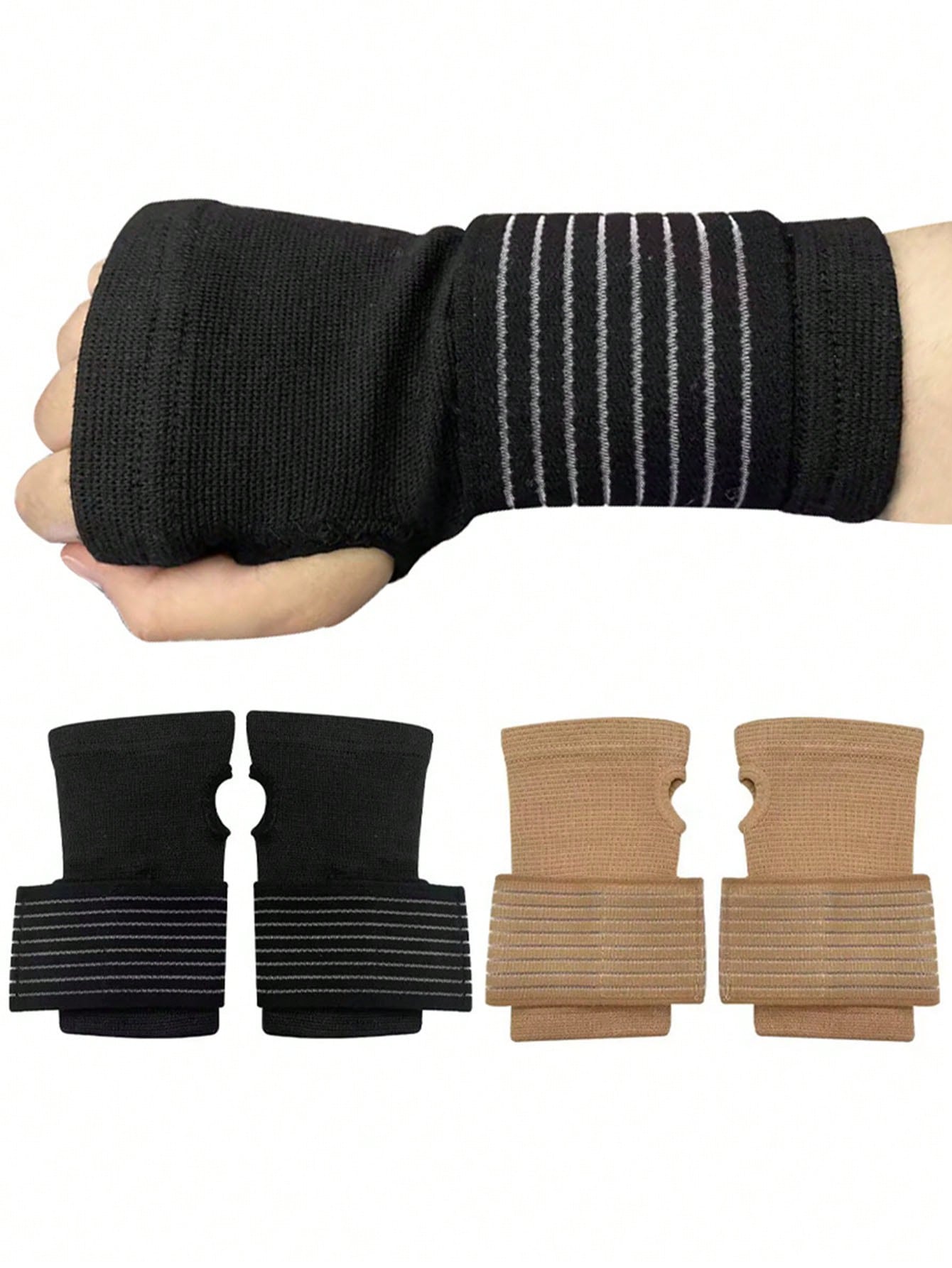 1pc Sports Wrapped Compression Wrist Guard Gloves, Outdoor Fitness Cycling Protective Gloves, Thick Palm Wrist Sleeve