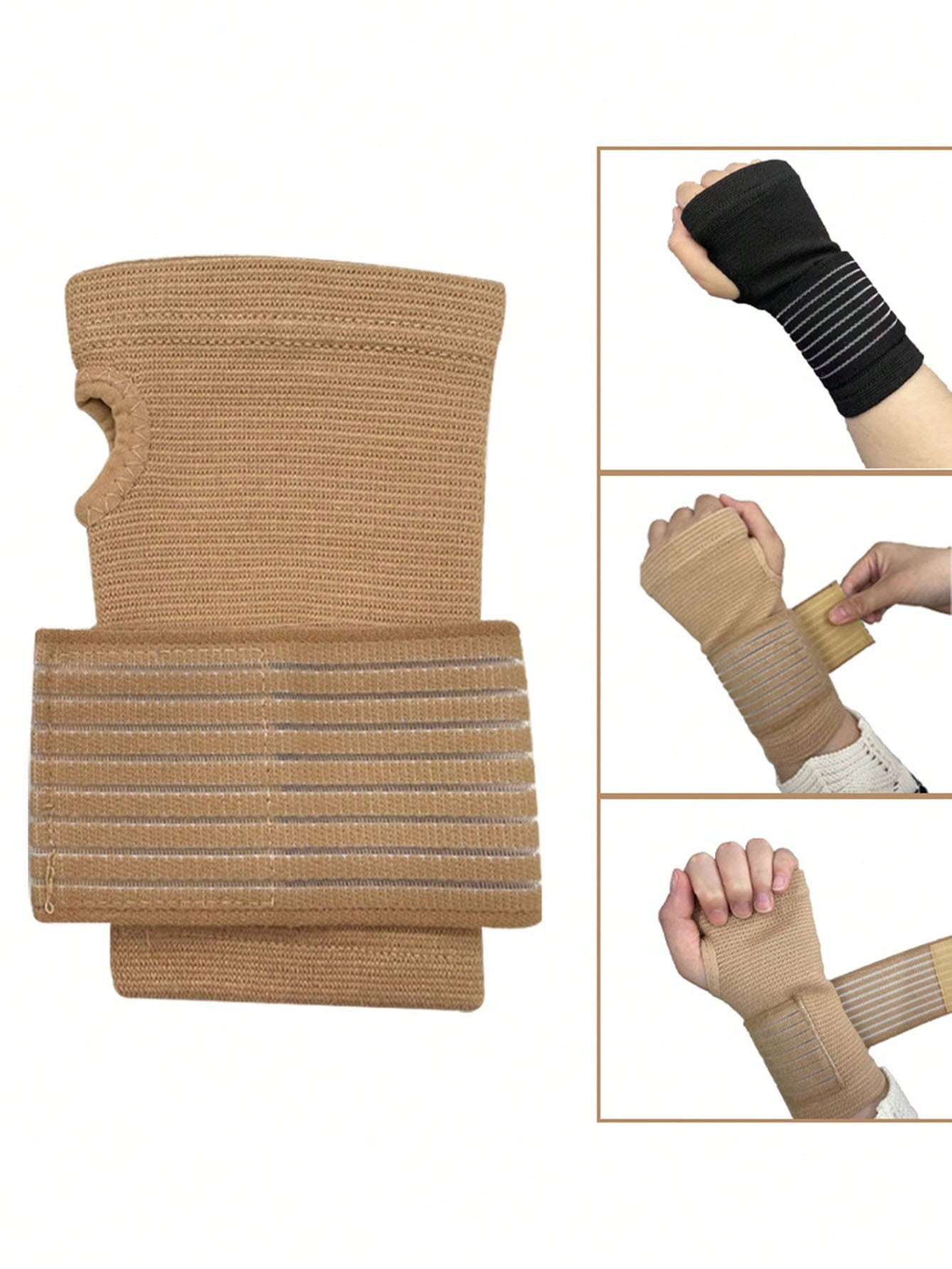 1pc Sports Wrapped Compression Wrist Guard Gloves, Outdoor Fitness Cycling Protective Gloves, Thick Palm Wrist Sleeve