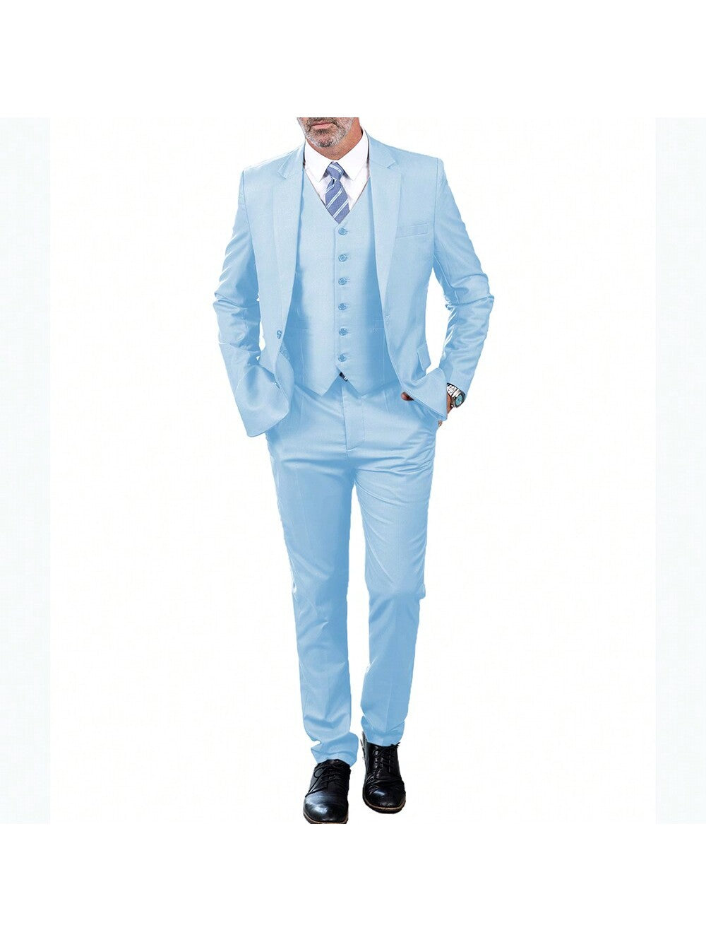 Three Pieces Mens Suit Two Buttons Formal Business Wedding Prom Suit Male Groom, Blazer Vest Pant