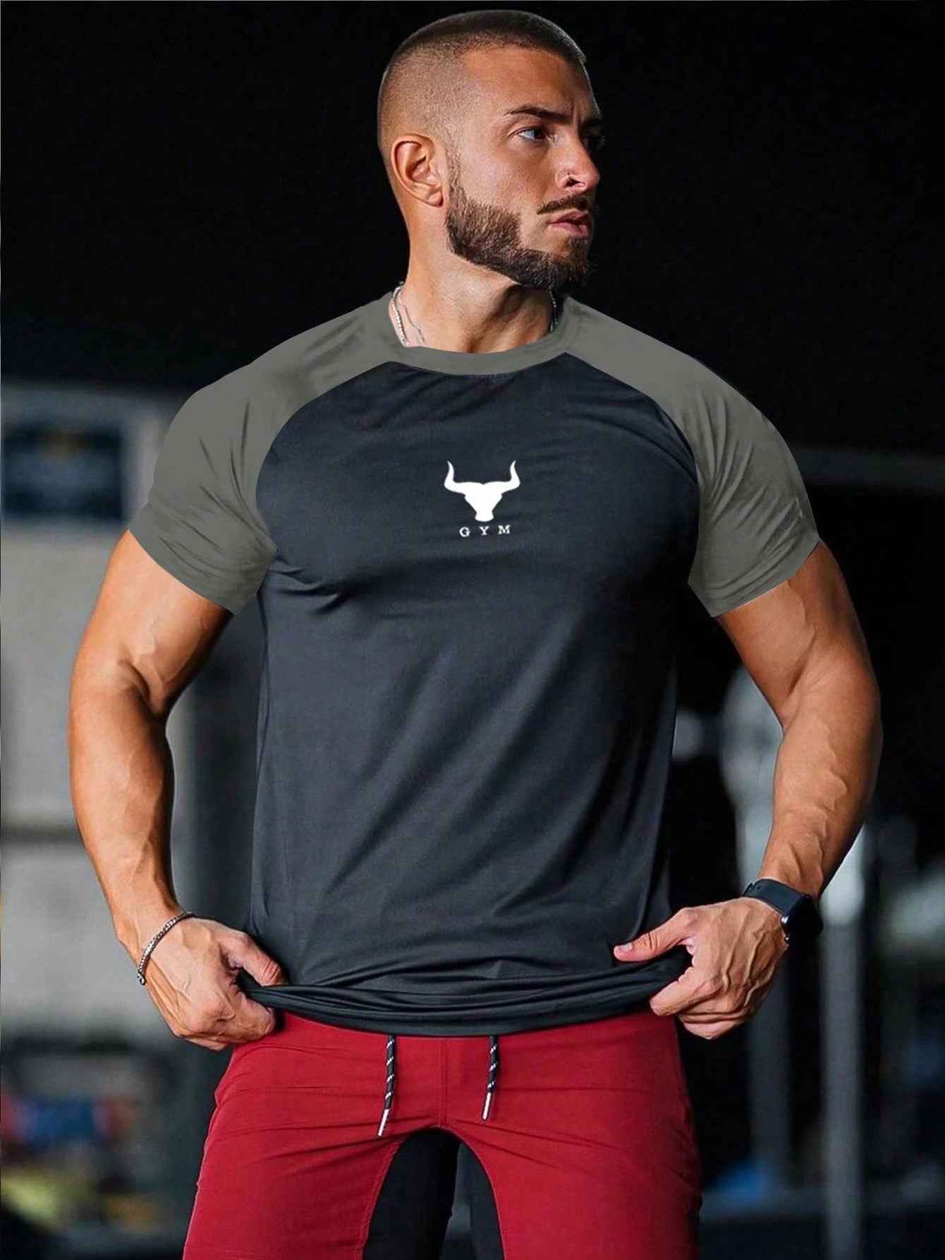 Manfinity Sport PWRUP Boyfriend Style Men Comfortable Short Sleeve Sports Compression T-Shirt Workout Tops Basketball Jersey Boyfriend Style Men I Love My Boyfriend Graphic Boyfriend Style Men T Shirt Boyfriend Style Men Joggers School