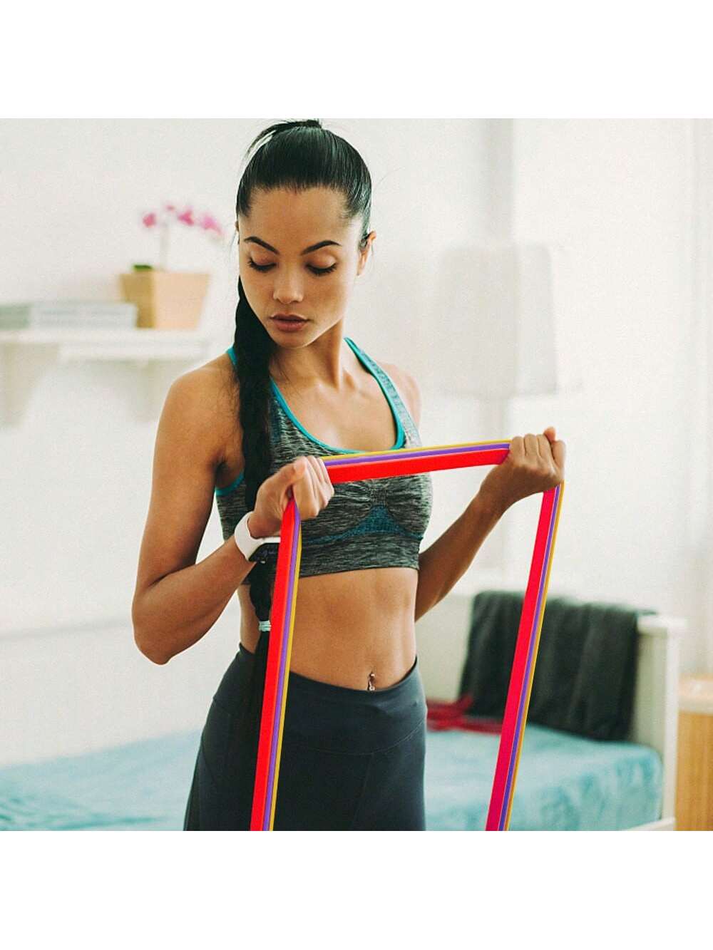 Resistance Band Exercise Elastic Band Workout Ruber Loop Strength Pilates Fitness Equipment Training Expander Unisex,Thick Heavy Duty Exercise Band,For Resistance Training, Physical, Home Workouts,Professional Fitness Resistance Bands