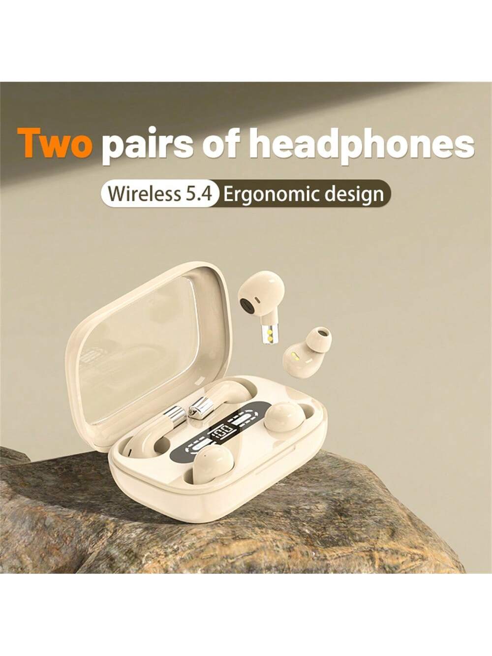 2in1 Couple Dual Headphones Sports Wireless Earphones Bluetooth 5.4 Headset Sleeping Noise Cancelling Loop HIFI Music HD Bass Earbuds