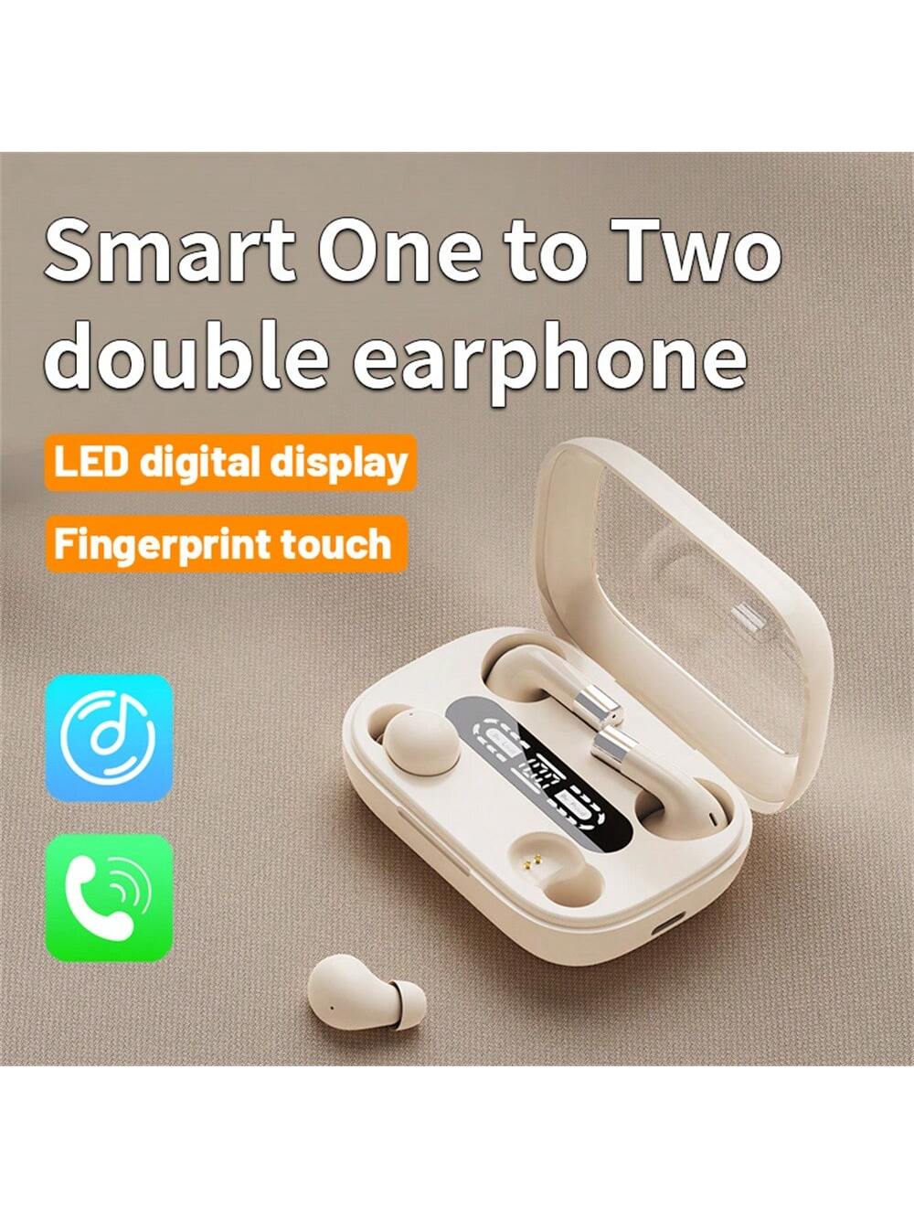 2in1 Couple Dual Headphones Sports Wireless Earphones Bluetooth 5.4 Headset Sleeping Noise Cancelling Loop HIFI Music HD Bass Earbuds