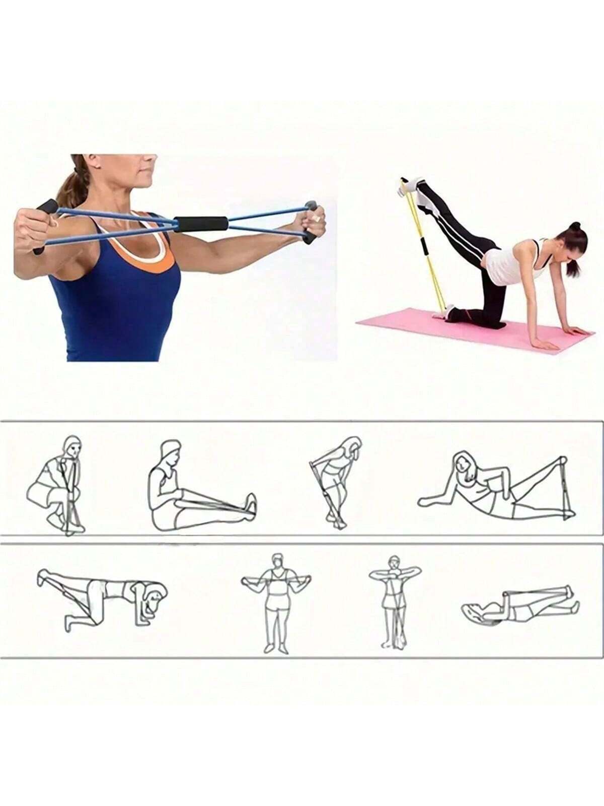 The 8-Shaped Yoga Resistance Band Is Suitable For Full Body Exercise And Shaping, Fitness Exercises, Auxiliary Training Equipment, And Fitness Equipment Accessories