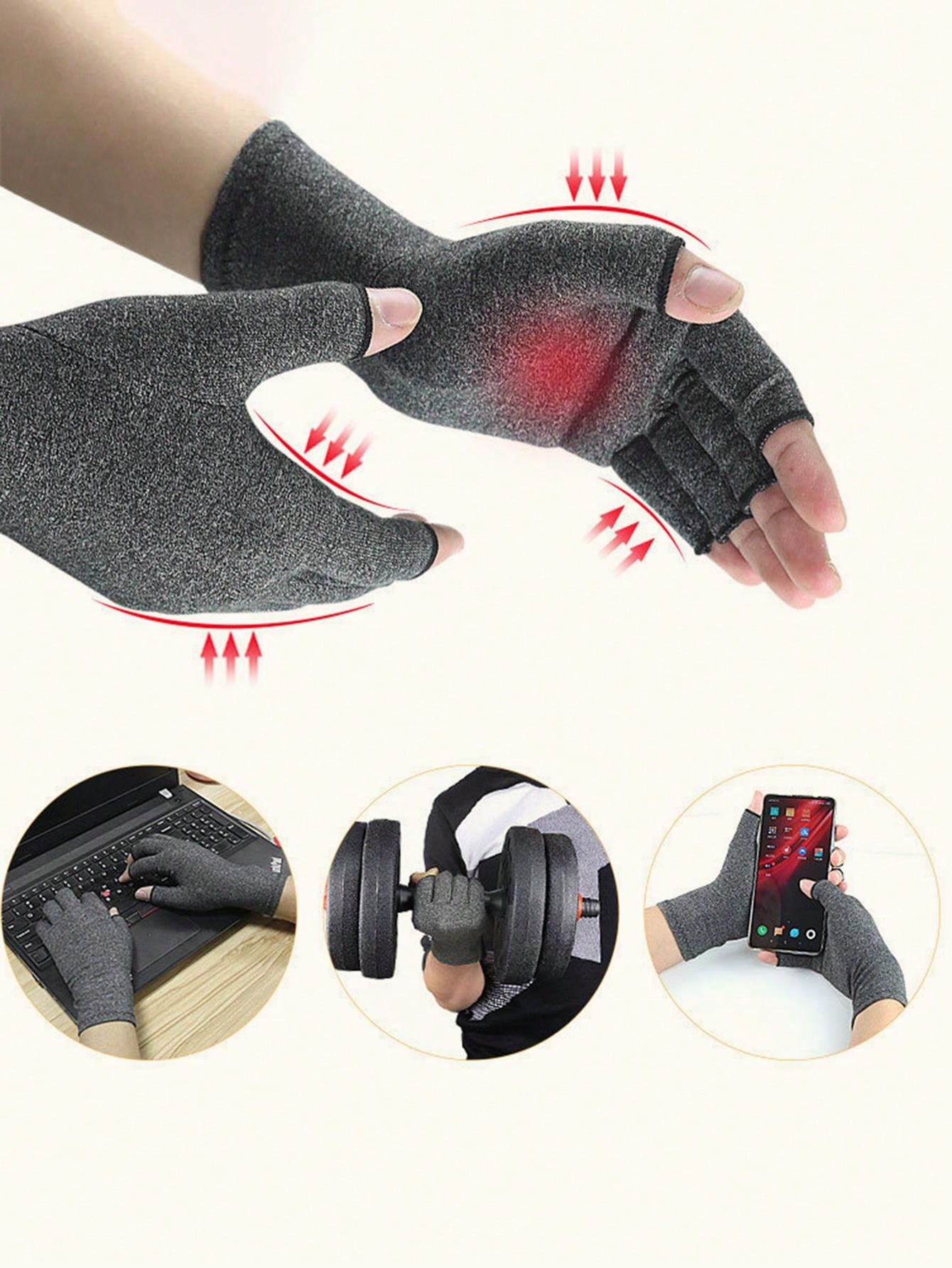 Adhesive Anti-Slip Sports Gloves Compression Joint Elastic Pressure Training Fitness Fingerless Gloves