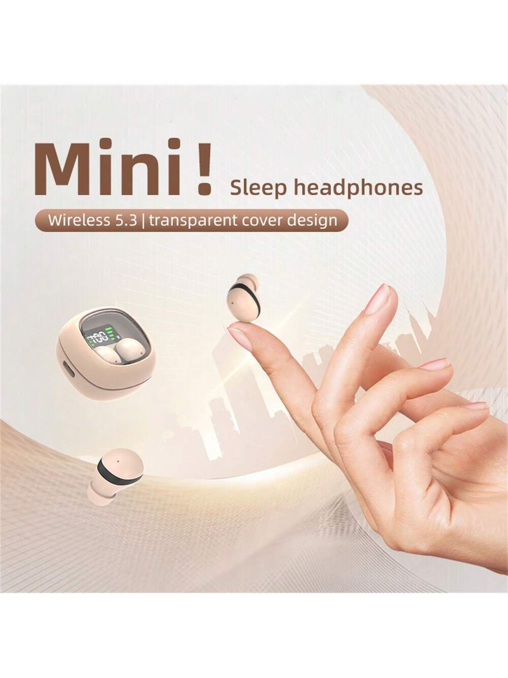 TWS Mini Sleeping Bluetooth Wireless Earphones In-Ear HIFI Music Headphones Stereo Noise Cancelling Sports Waterproof Earbuds Headset With Mic