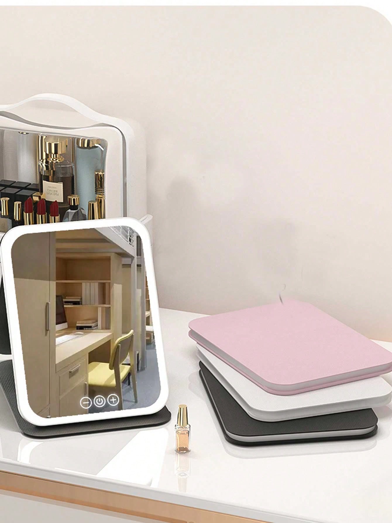 LED Lighted Makeup Mirror, Foldable, Smart, High Definition, Portable For Dorms Vanity Table Best Gifts Birthday