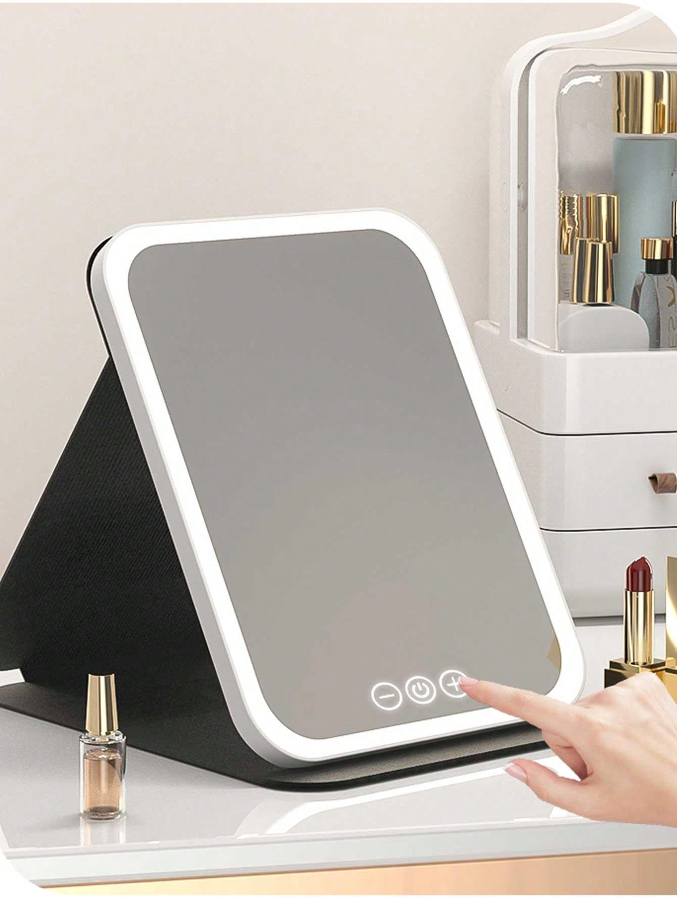 LED Lighted Makeup Mirror, Foldable, Smart, High Definition, Portable For Dorms Vanity Table Best Gifts Birthday