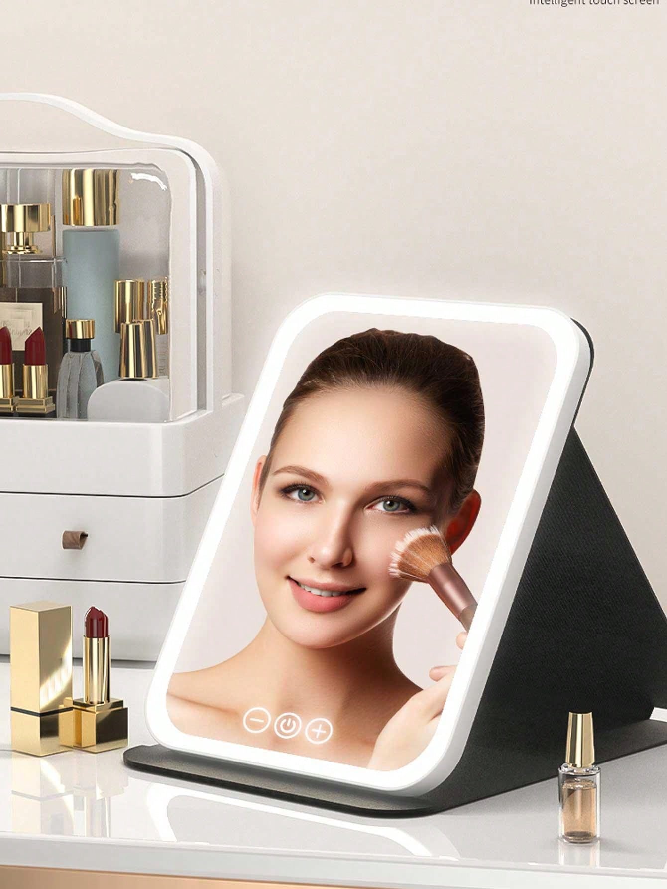 LED Lighted Makeup Mirror, Foldable, Smart, High Definition, Portable For Dorms Vanity Table Best Gifts Birthday