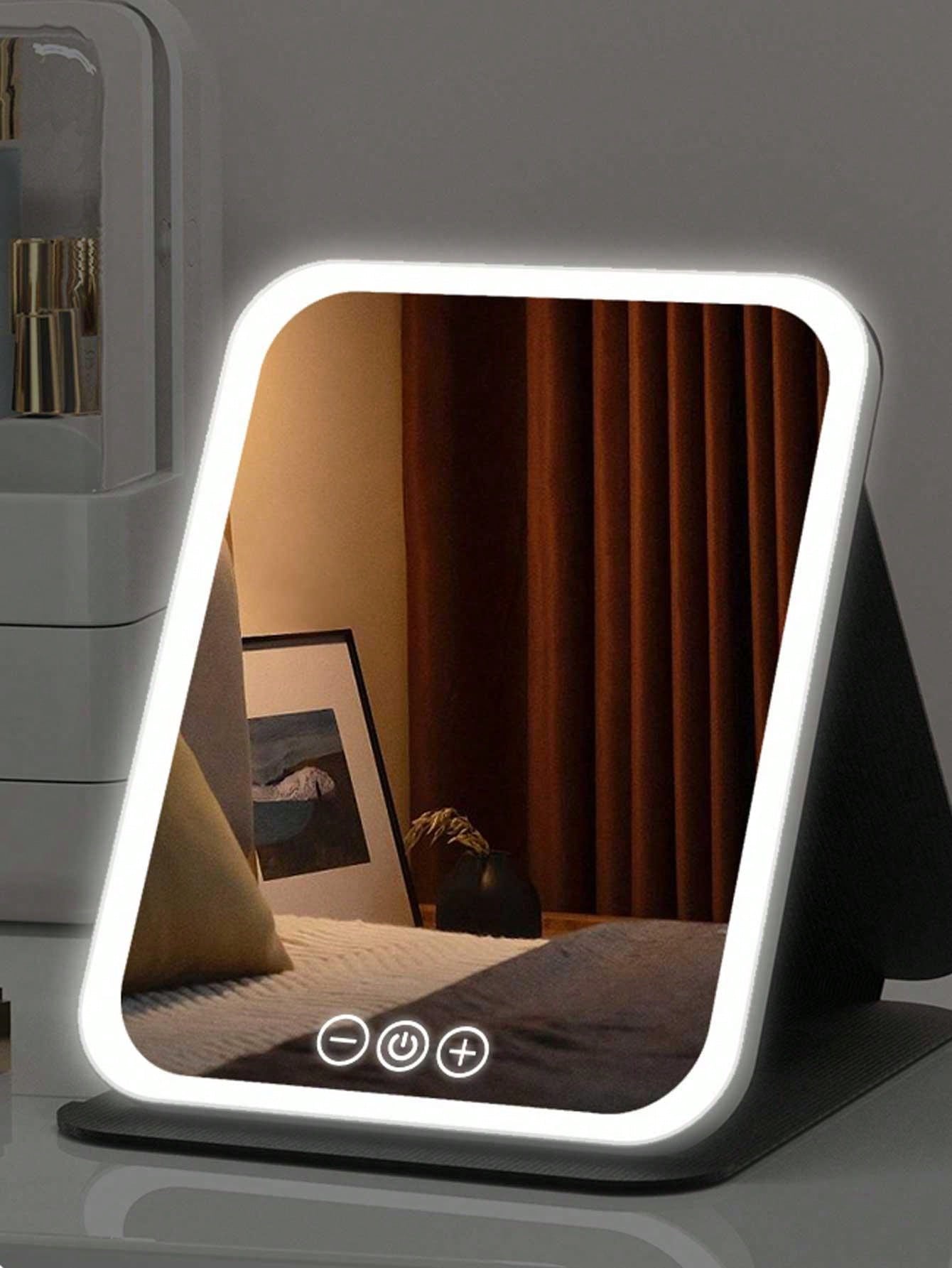 LED Lighted Makeup Mirror, Foldable, Smart, High Definition, Portable For Dorms Vanity Table Best Gifts Birthday